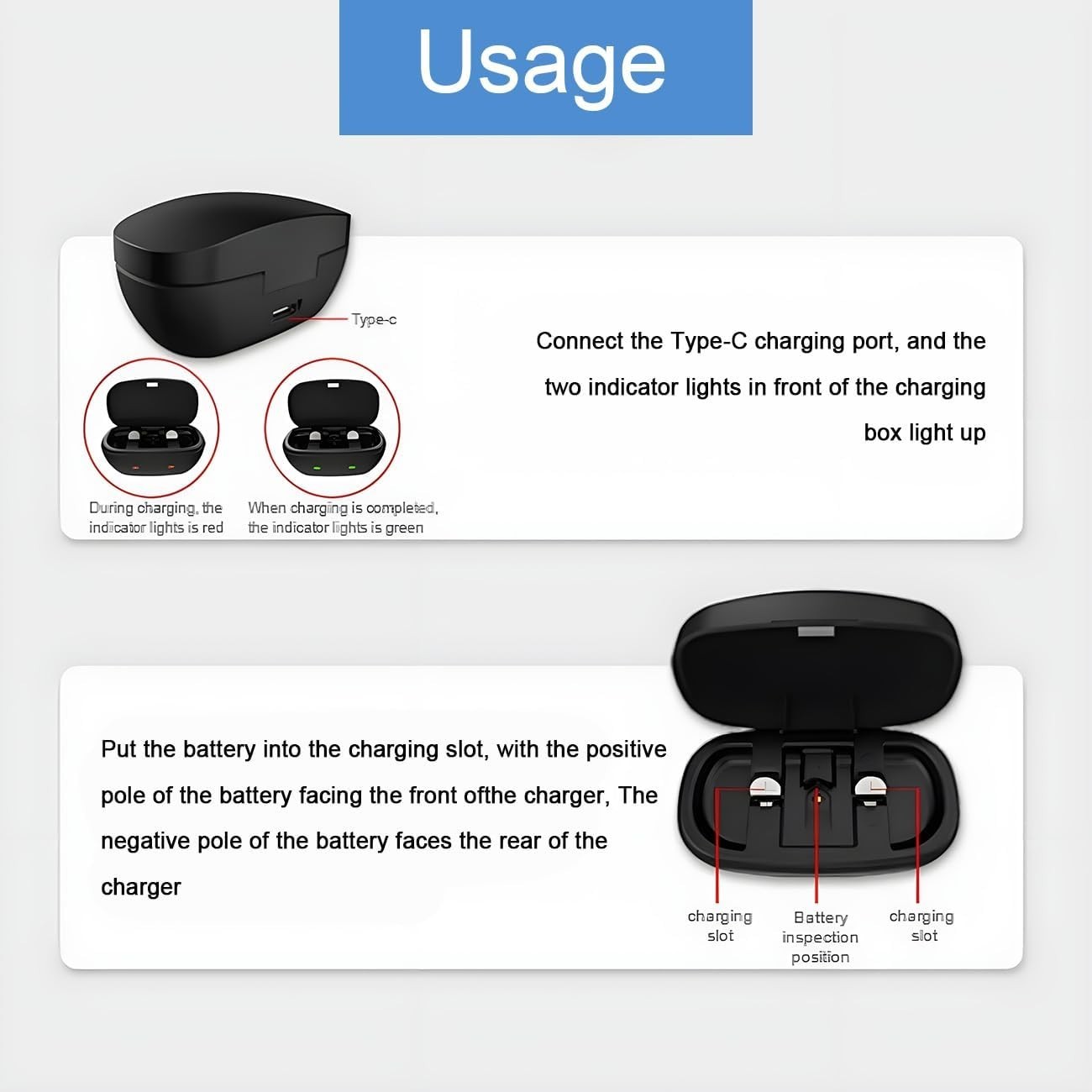 Rechargeable 312 Hearing Aid Batteries and Charger, Hearing Aid Charger Trave…