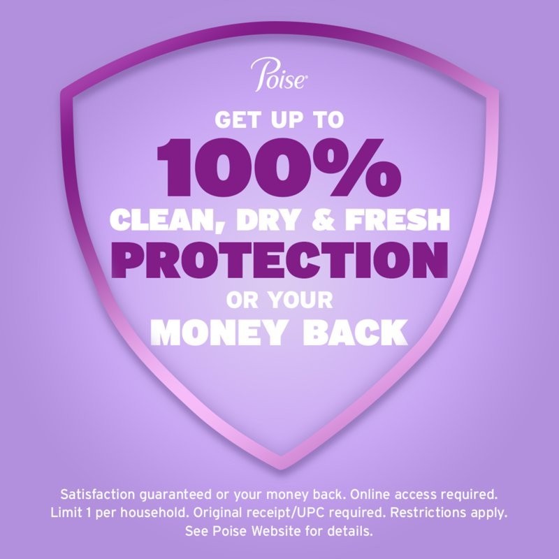 Poise Ultra Thin Incontinence Pads, 5 Drop Maximum Absorbency, Long Length