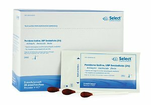 Select Impregnated Swabstick, 10% Povidone-Iodine, Case of 750, BRAND