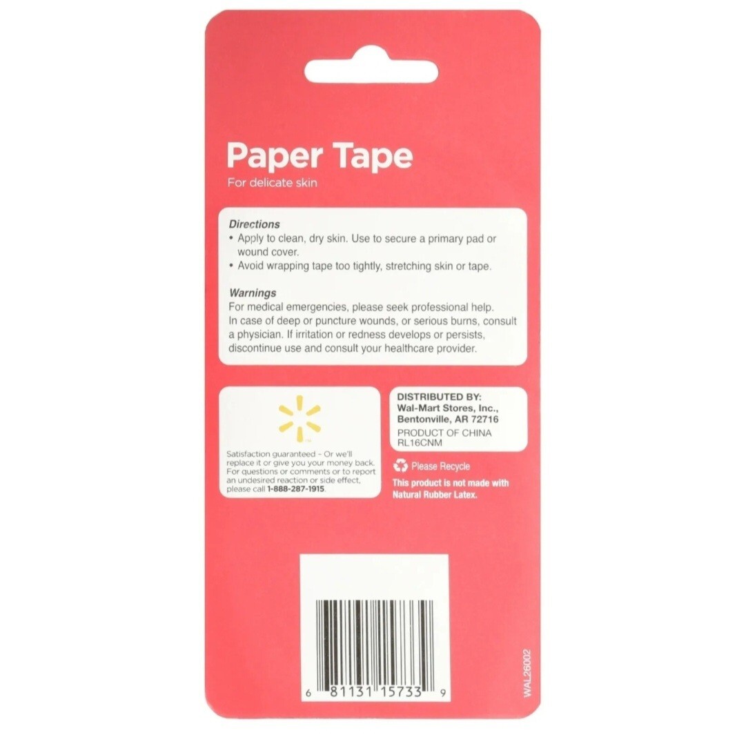 Equate Paper Tape – Latex-Free and Hypoallergenic – Value Pack – 2 count