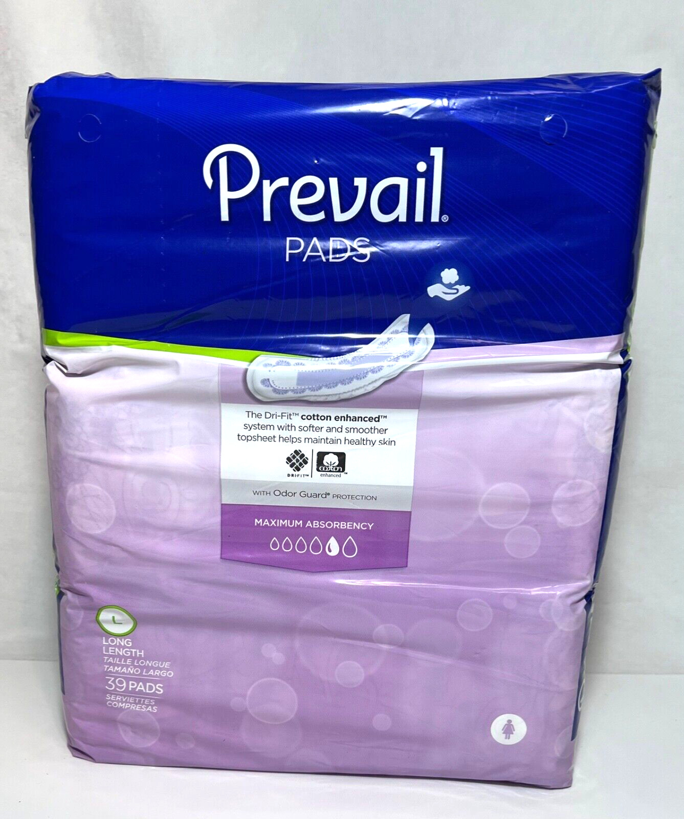 Prevail 39 Pads Count Dri-Fit Incontinent PV-915/1 Daily Max Absorbency L Large