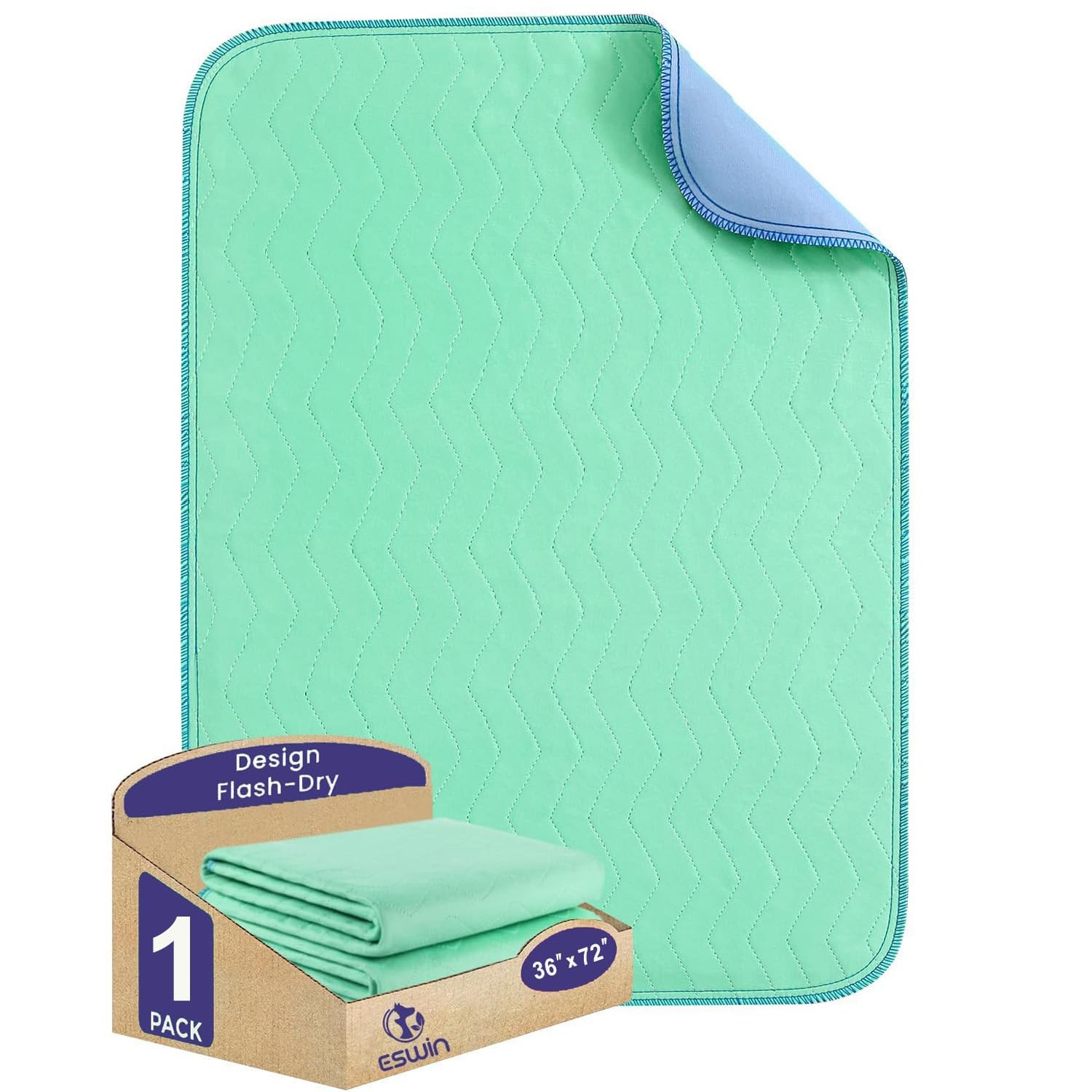 Washable Underpads,36″ x 72″ (Pack of 1)-Super Absorbency Reusable Bedwetting…