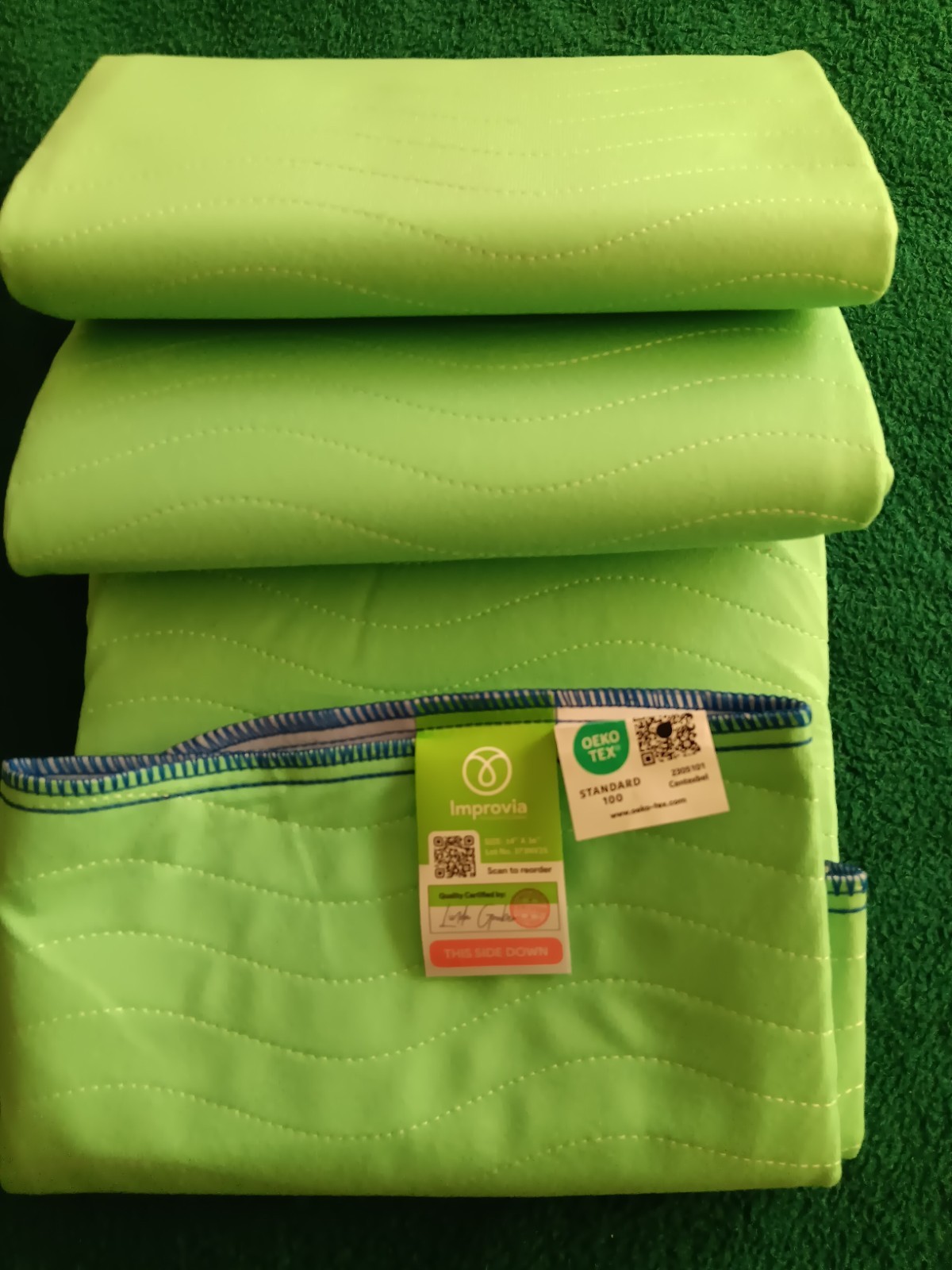 IMPROVIA Washable Underpads 34×36 Heavy Absorbency Reusable Incontinence 3 Pack