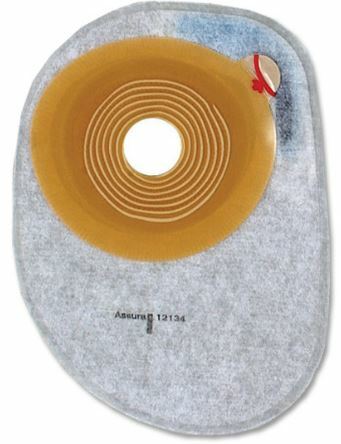 Assura Colostomy Pouch One-Piece System, 7”L, 1” Stoma, Closed End, Box of 30