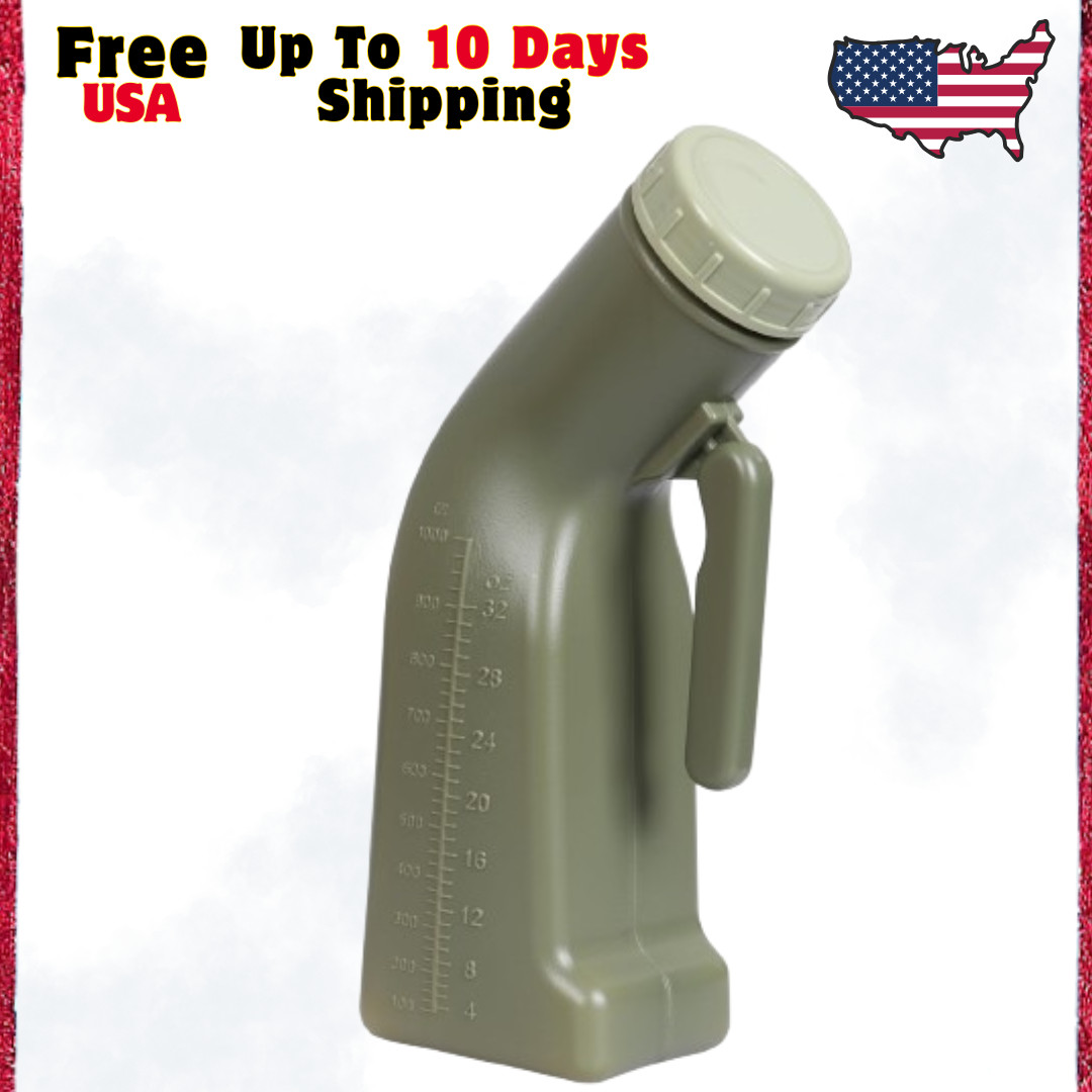 Urinal Bottle Spill Proof W/ Screw Cap Lid Plastic Pee Portable Travel 1000ML