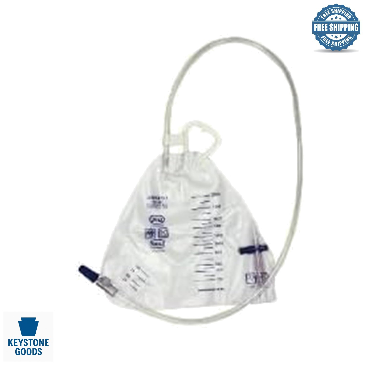AMSure 2000mL Urinary Drainage Bag with Triangle Design, Twist Valve, & Unive…