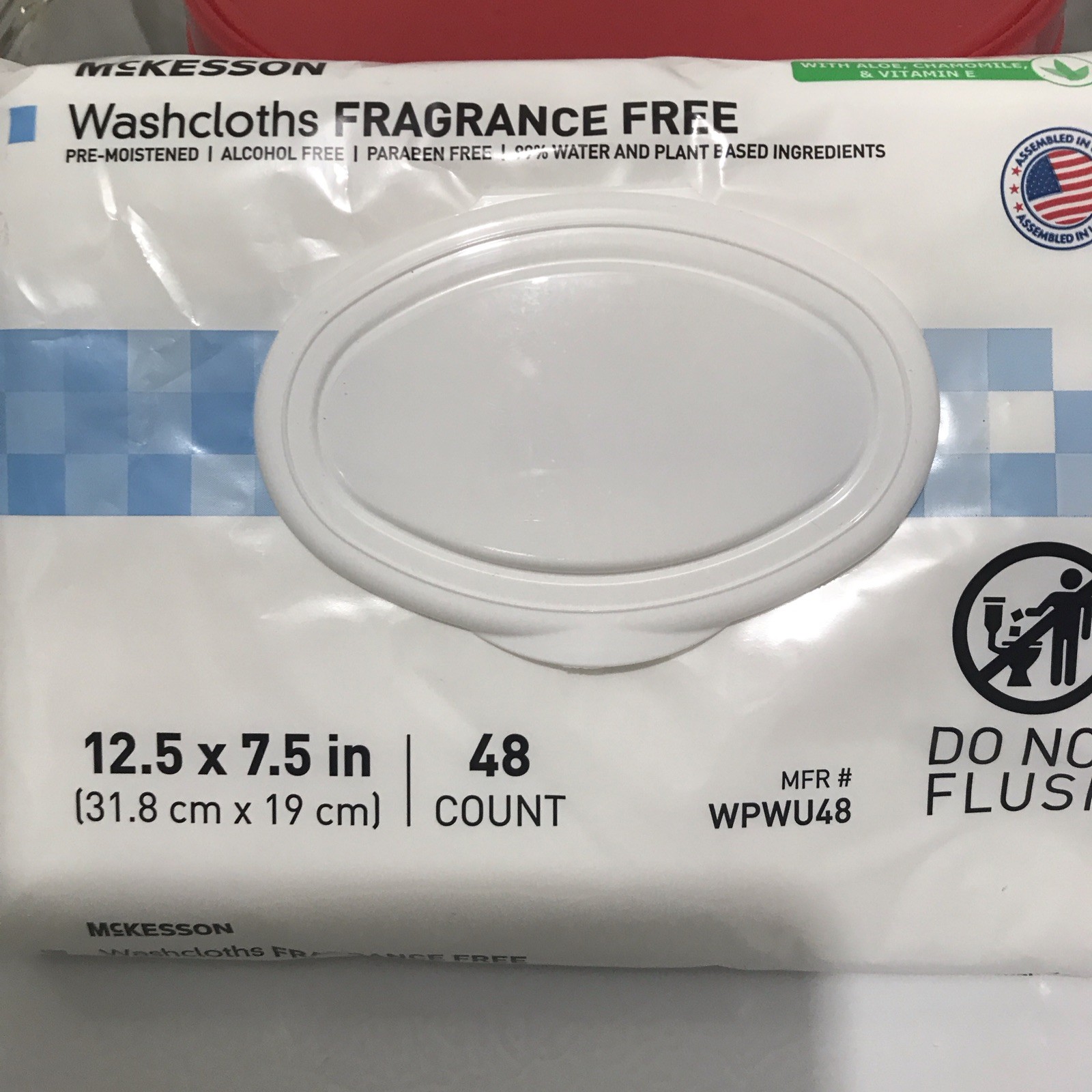 McKesson Disposable Washcloths Wipes w/ Aloe, Unscented (48 count)