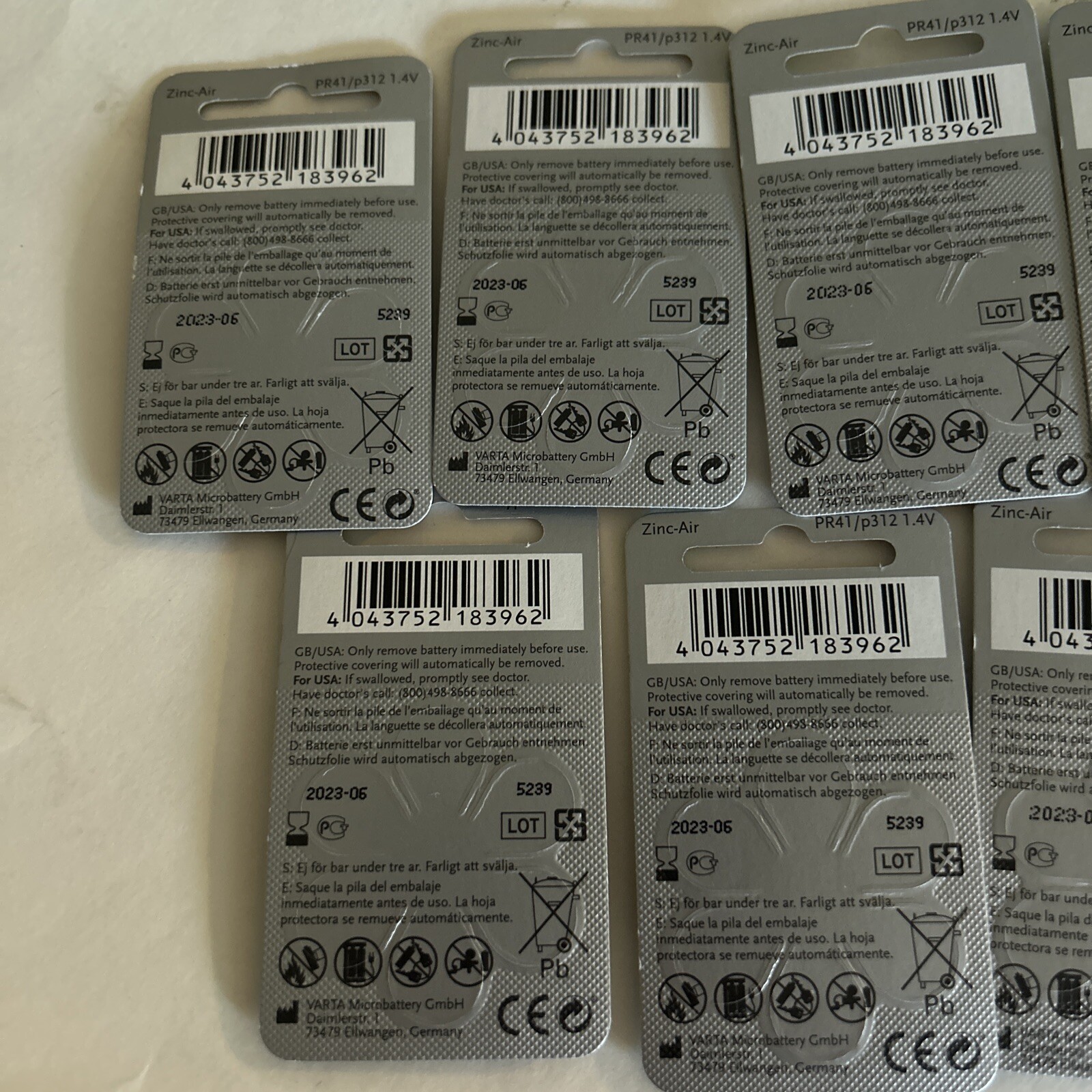Power one high level hearing p312 hearing aid battery 7 Packs 6 Cells Each