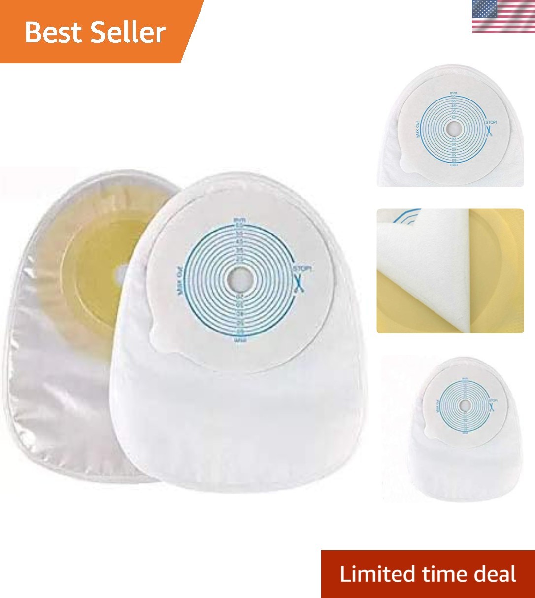 Max Cut-to-Fit Closed Stoma Bags – Odor Control & Skin-Friendly Adhesive