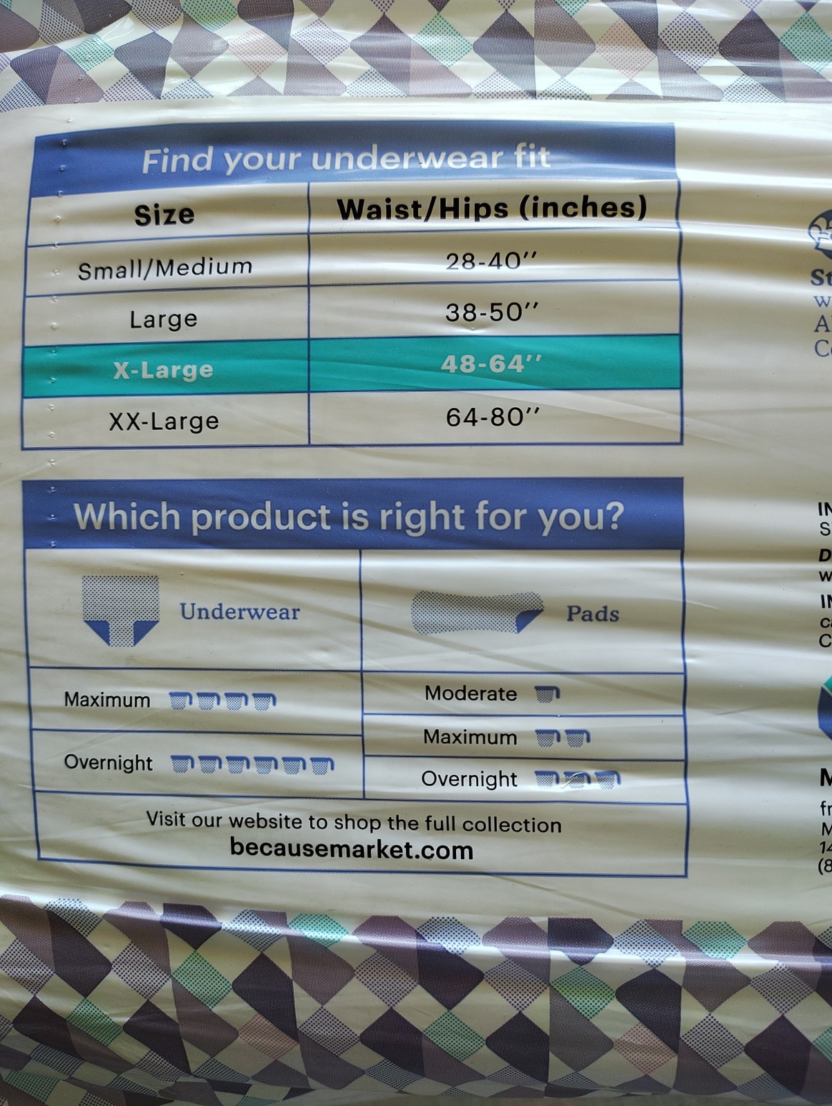 Because Unisex Premium Overnight Plus Pull Up Underwear Absorbent Size XL