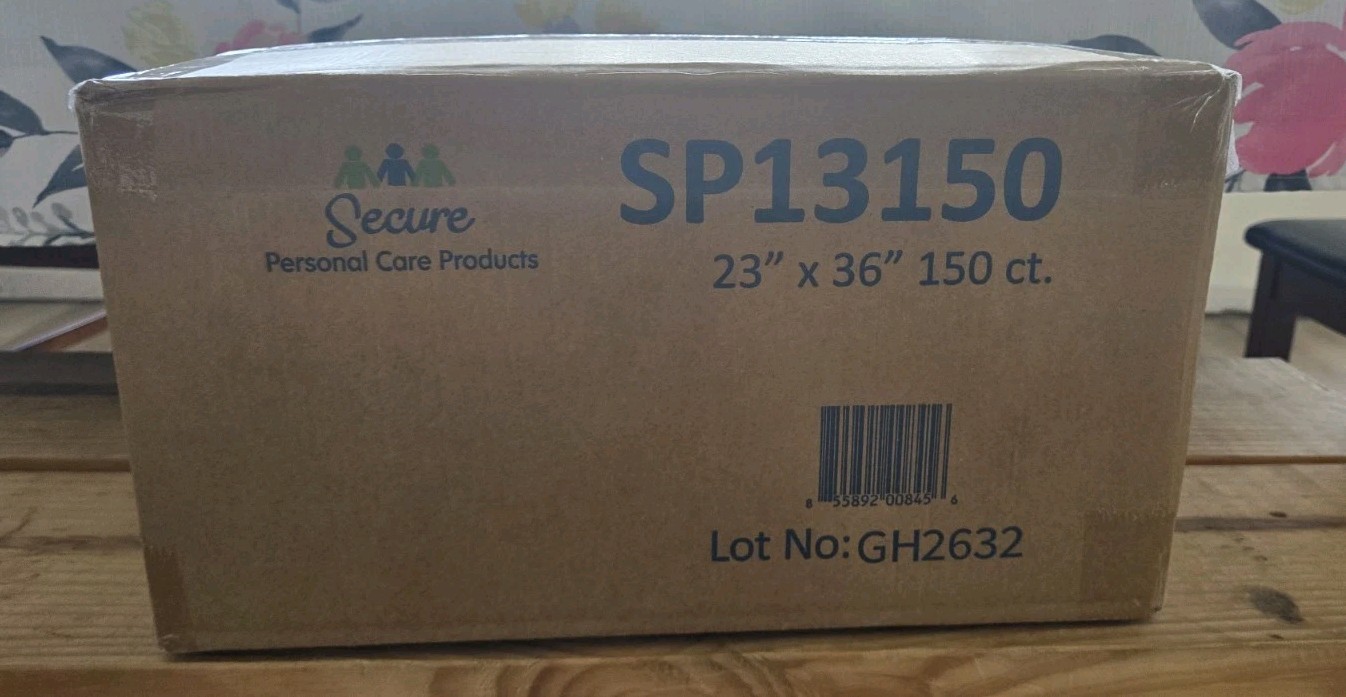 Secure Underpads 23″ x 36″ 150 Ct Blue/White MPN SP13150 Model SP13150
