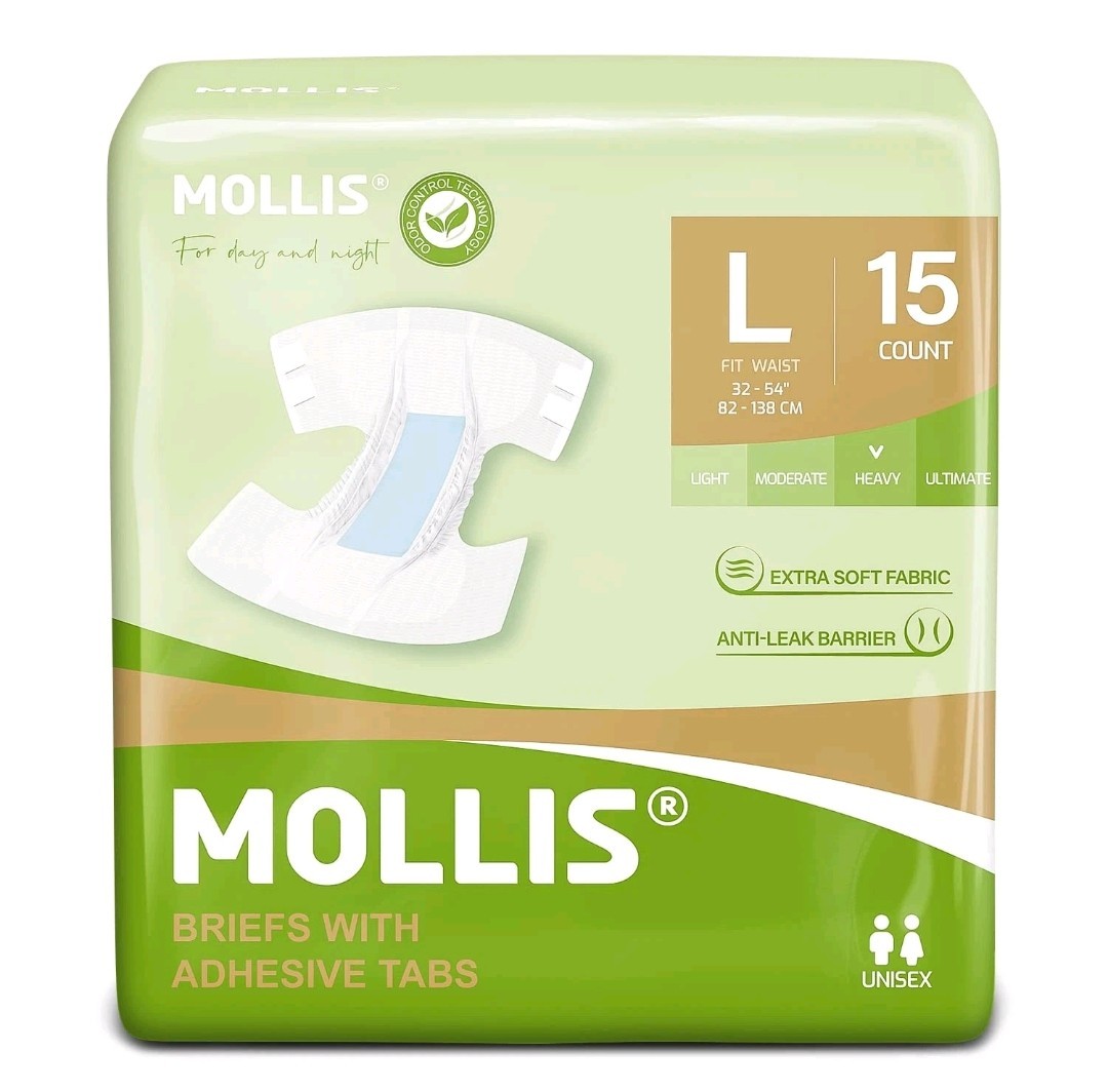 Adult Diapers for Women & Men Unisex Disposable Incontinence Briefs 60Pcs Size L