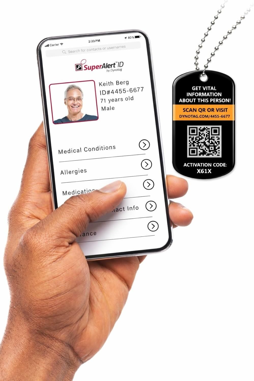 SuperAlert Smart Medical ID Pendant | Lifetime Subscription