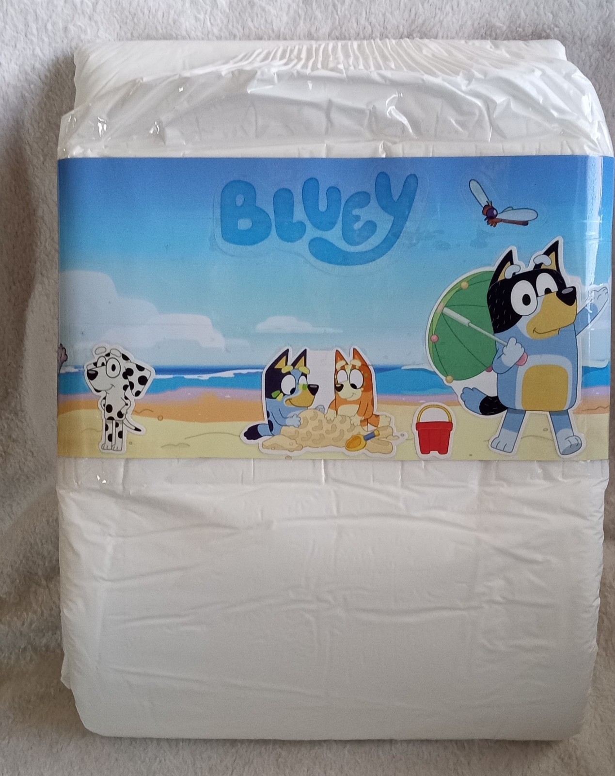 Mega Adult ABDL diaper- Bluey Beach Fun-READ DESCRIPTION FULLY (NEW DROP)