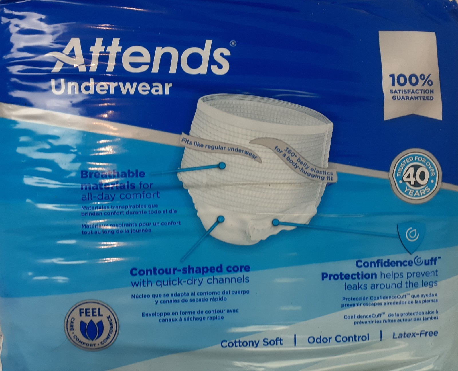 2 Pk Attends Underwear Ultimate Absorbency Large (2×18) 36 Count 44″-58″ APP0730