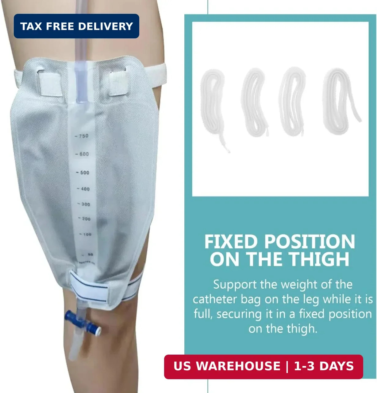 Healifty 4Pcs Fabric Leg Bag Strap Urine Drainage Support Strap Fabric Catheter