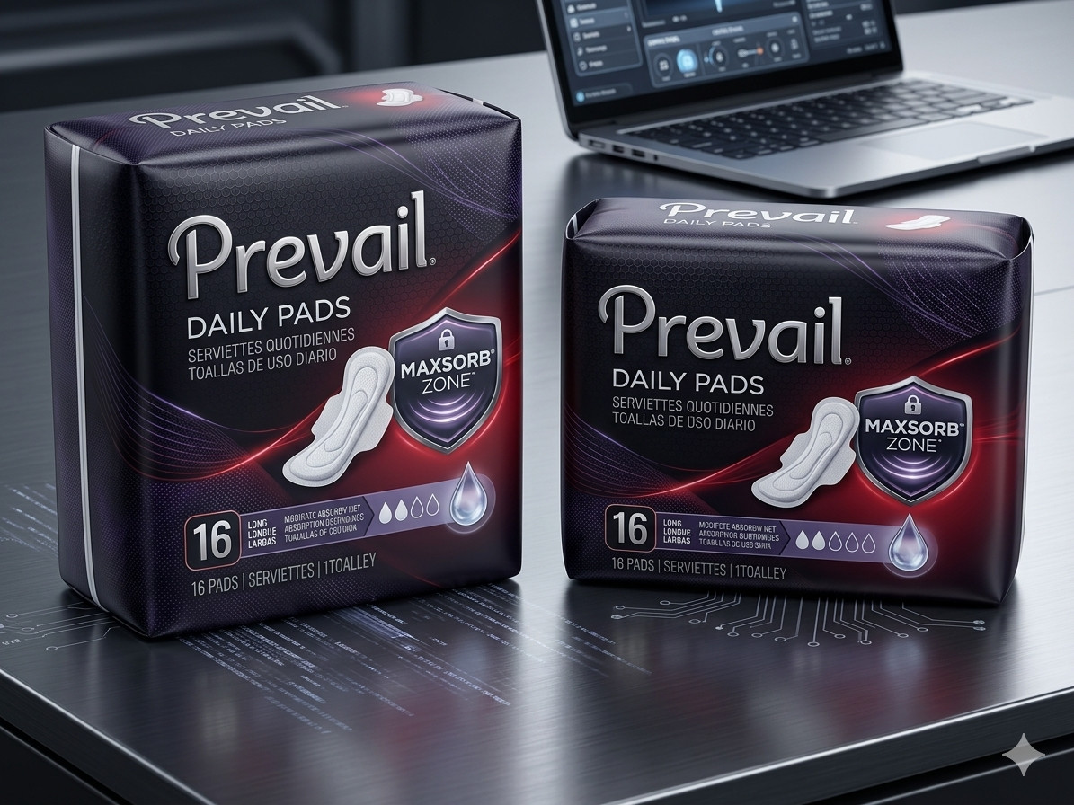[8] x Long Prevail Daily Pads (128 count). #4 absorbency