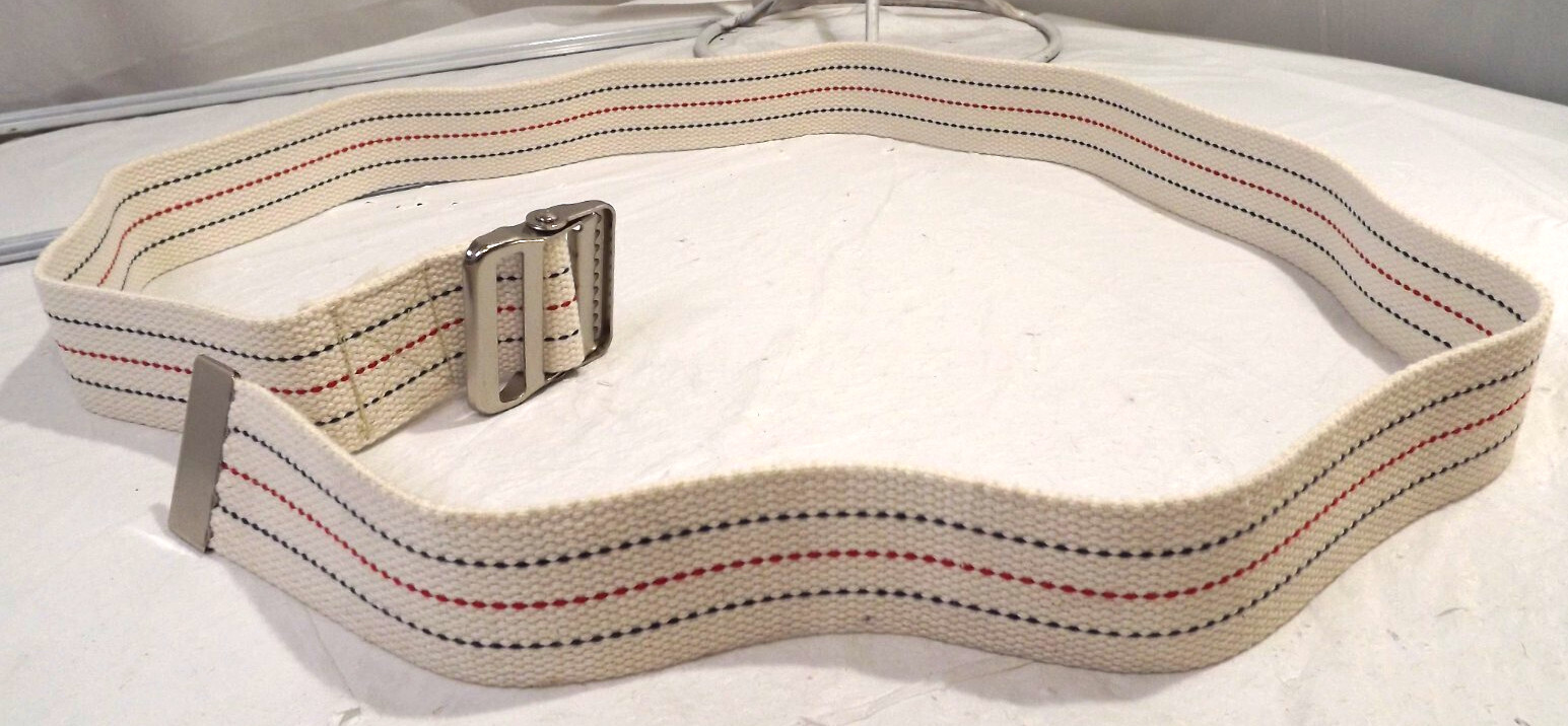 Medline Gait Belt Patient Transfer & Walking with Metal Buckle 60″ White 2 x 6