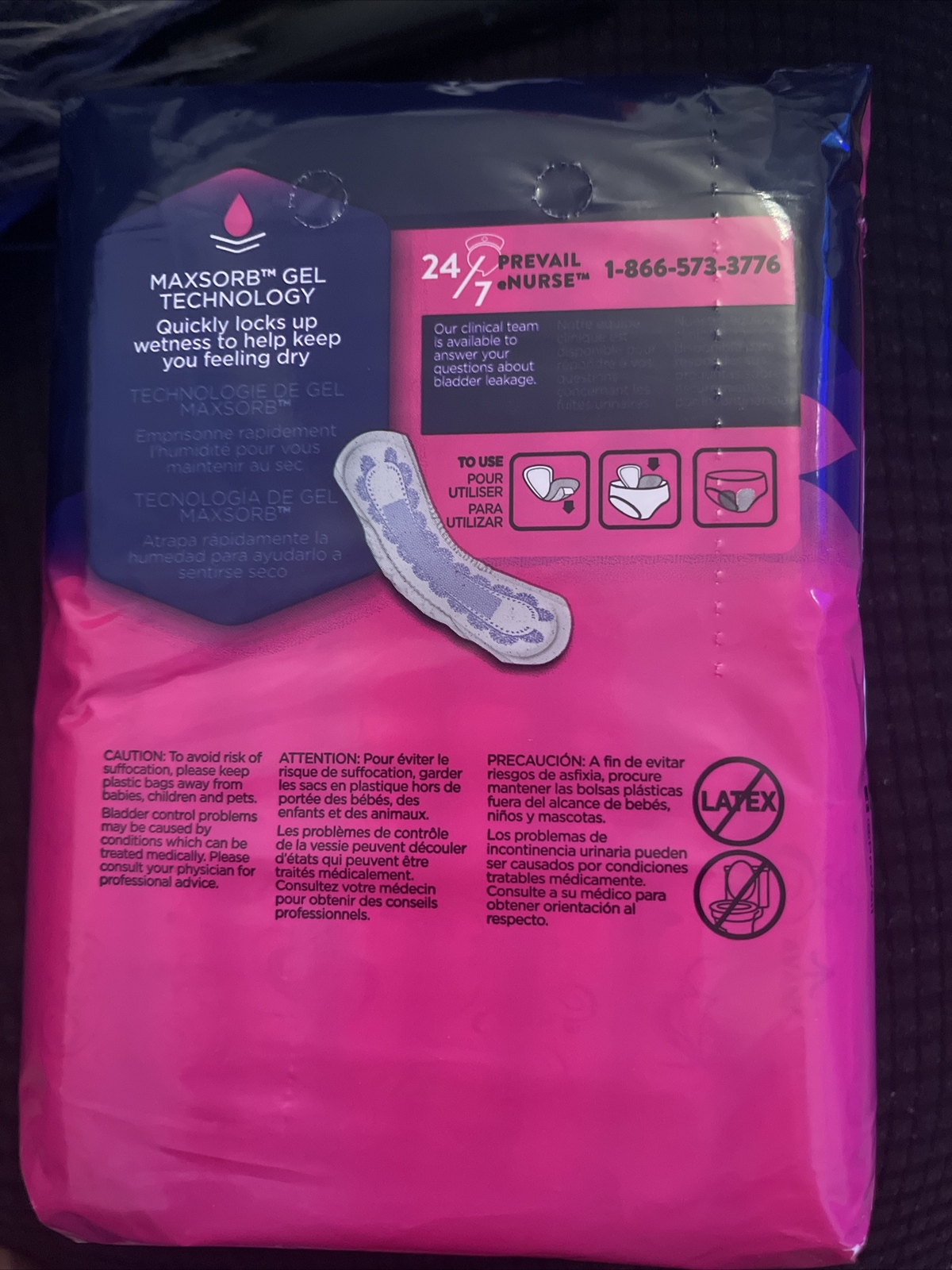 Prevail Daily Pads for Bladder Leaks, Incontinence, 16 Count Each Sz L