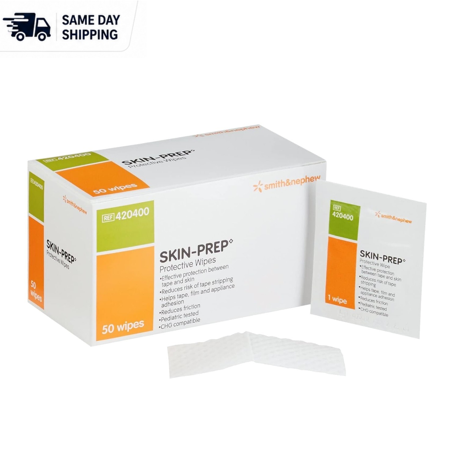 50 Count Skin Prep Wipes – Gentle, Sterile, No-Sting for Sensitive Skin Areas