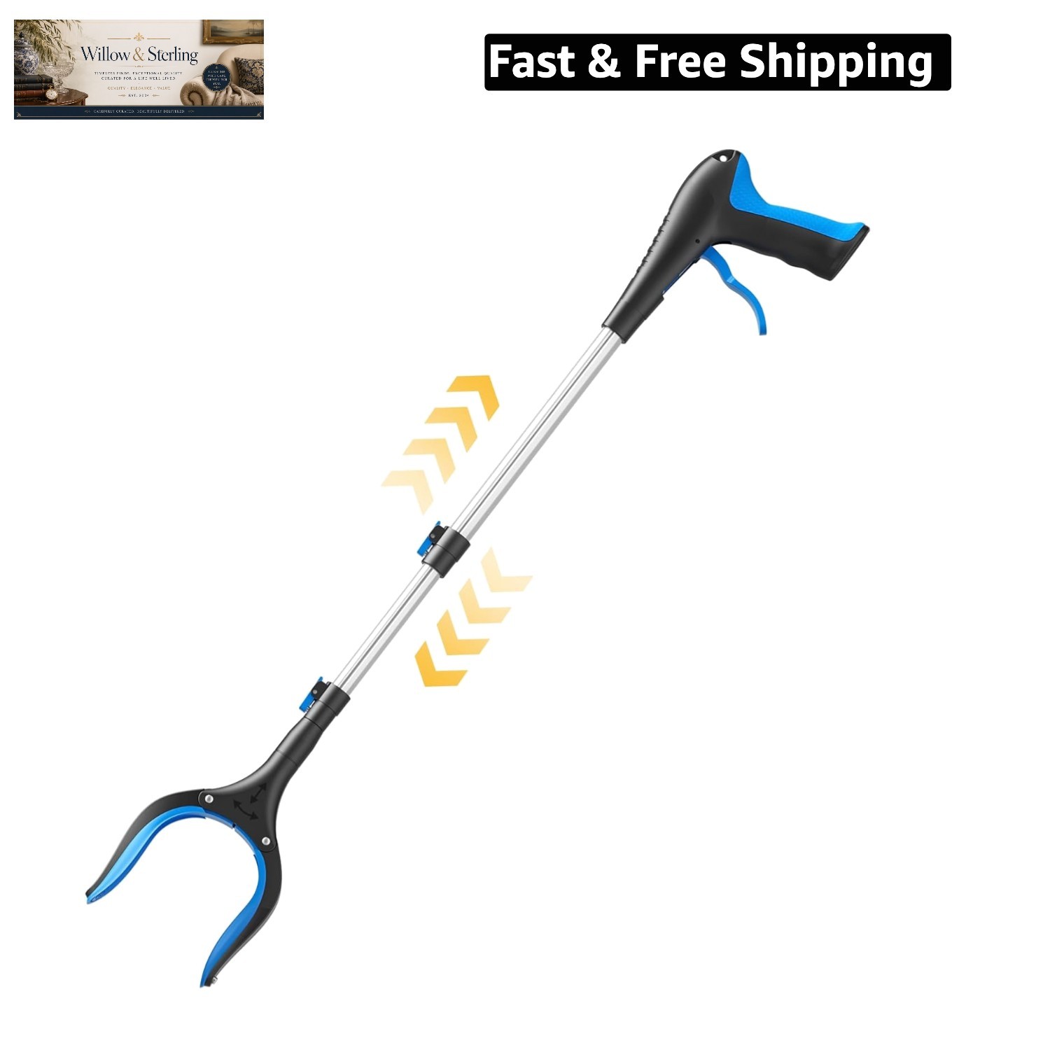 Telescopic Grabber Reacher Tool, 5-Level Adjustable Length 23” to 41” – Tra…