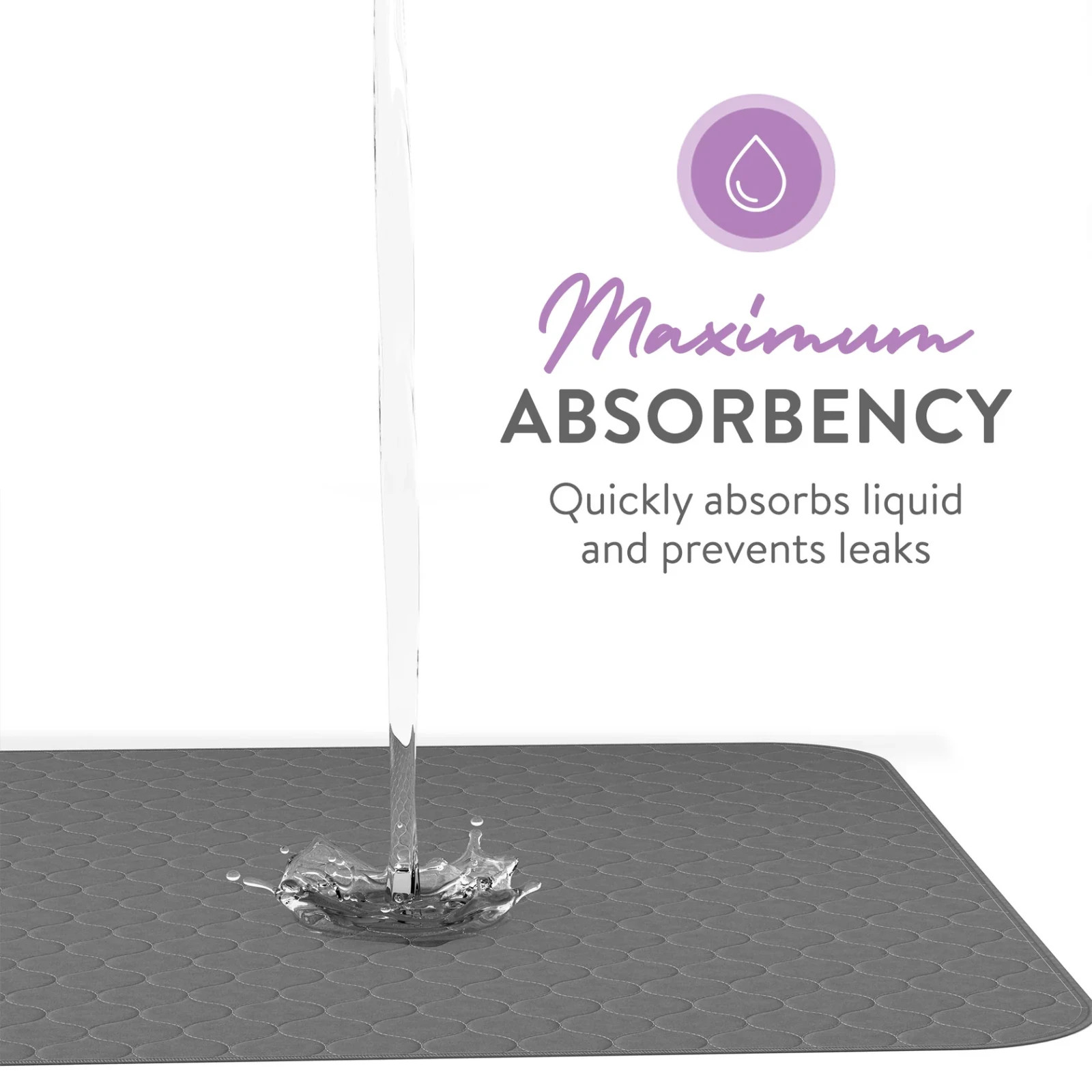 Inspire Stain Hiding Gray Washable Reusable Incontinence Bed Pads 34×36 (4-Pack)
