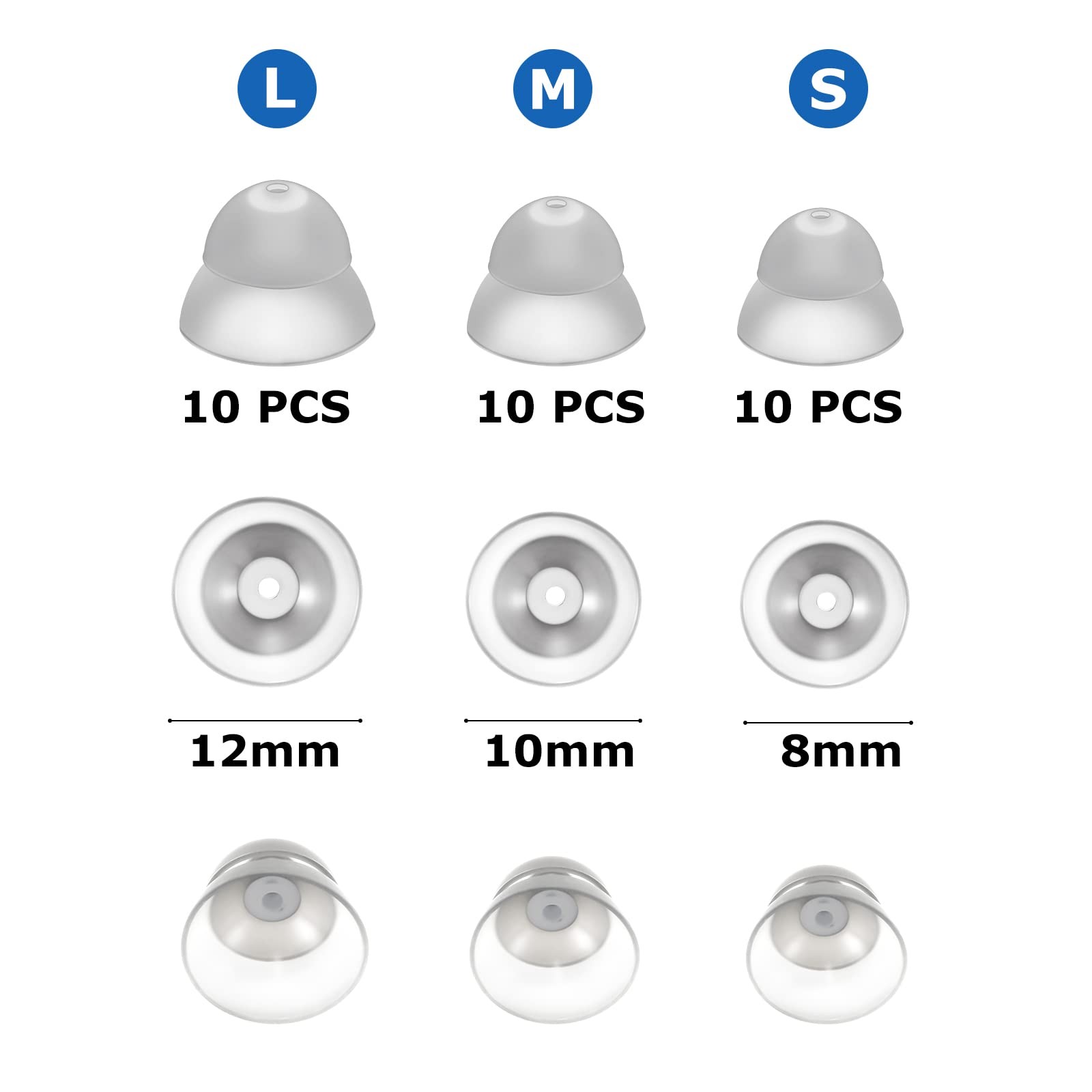 30 Pcs Dome Hearing Aid Silicone Hearing Aid Domes Hearing Aid Power Medium