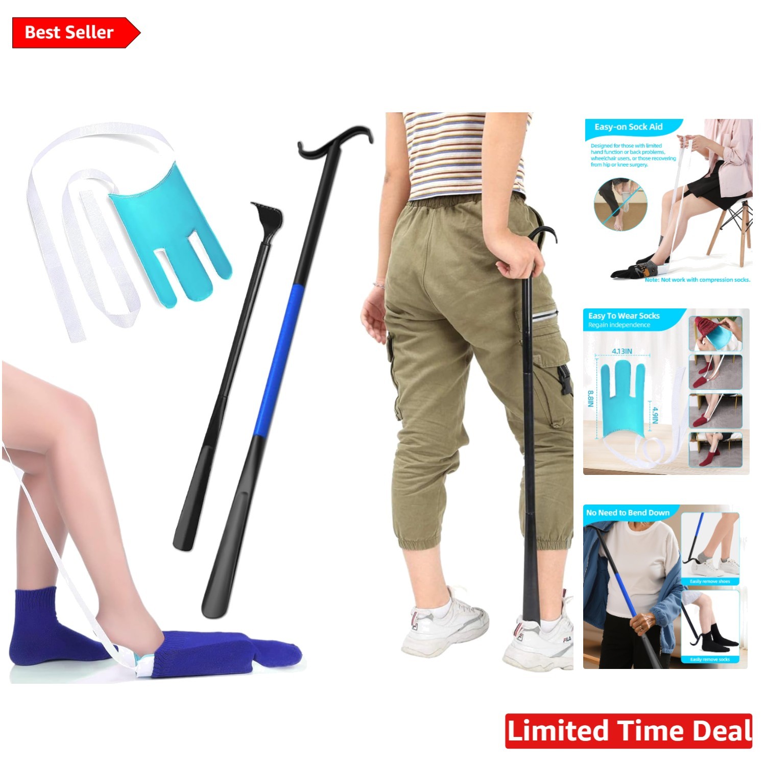 Luxury Sock Assistance Set with Back Scratcher – Perfect for Mobility Needs