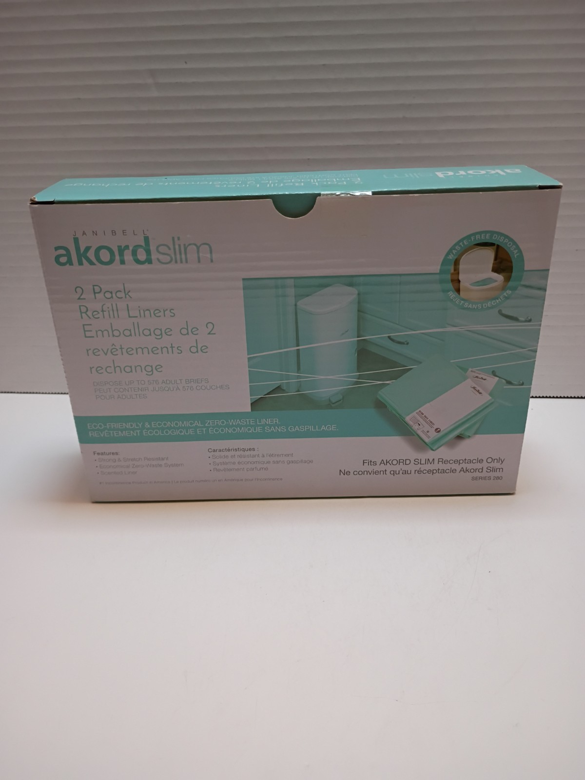 Janibell Akord Slim 2-Pack Refill Liners for 280 Receptacle New SEALED in Box