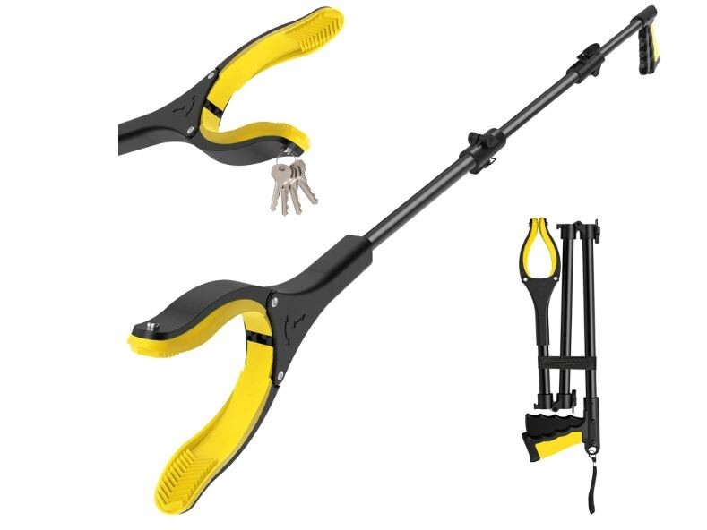 44 Inch Extra Long Grabber Reacher Tool，Foldable Pick up Stick with Strong