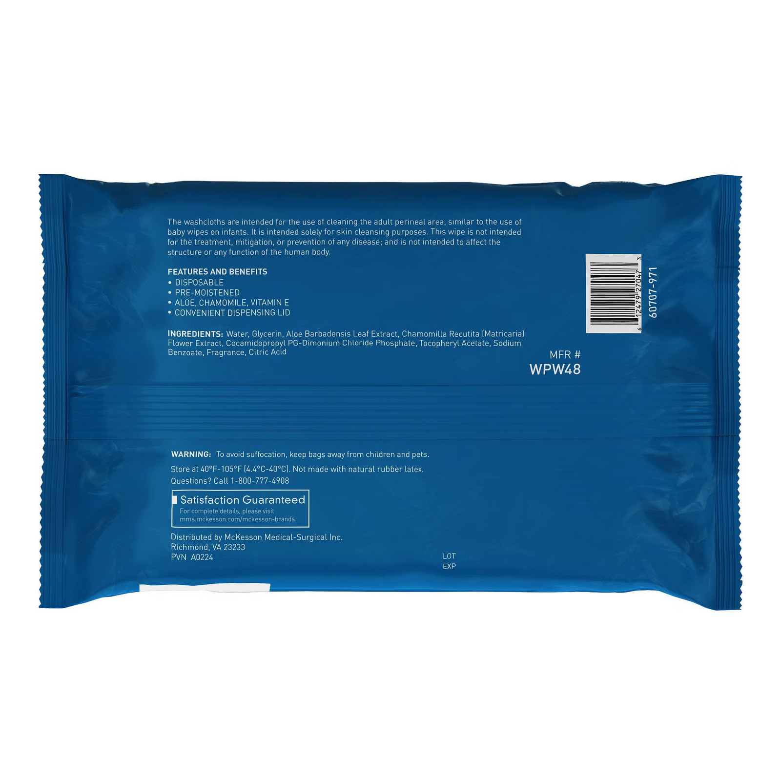 McKesson Personal Cleansing Wipe 7.5 x 12.5″ WPW48 12 Pack 576 Wipes