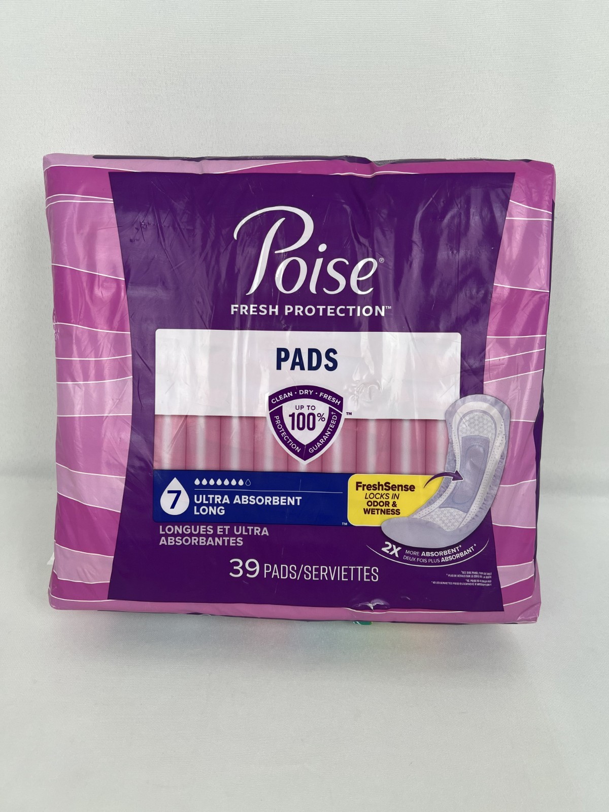 Poise Incontinence Pads and Postpartum, 7 Drop Ultra Absorbency Long, 150 Count