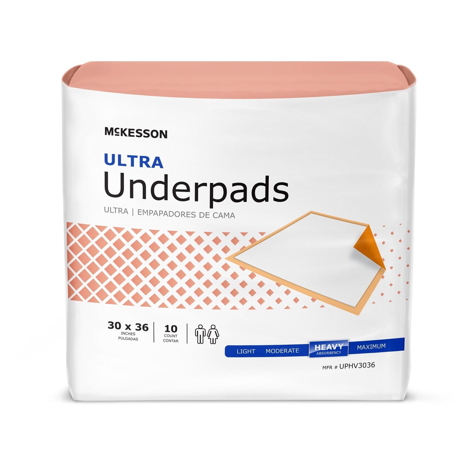 McKesson StayDry Underpads 10 Count – Pack of 100 (UPHV3036)