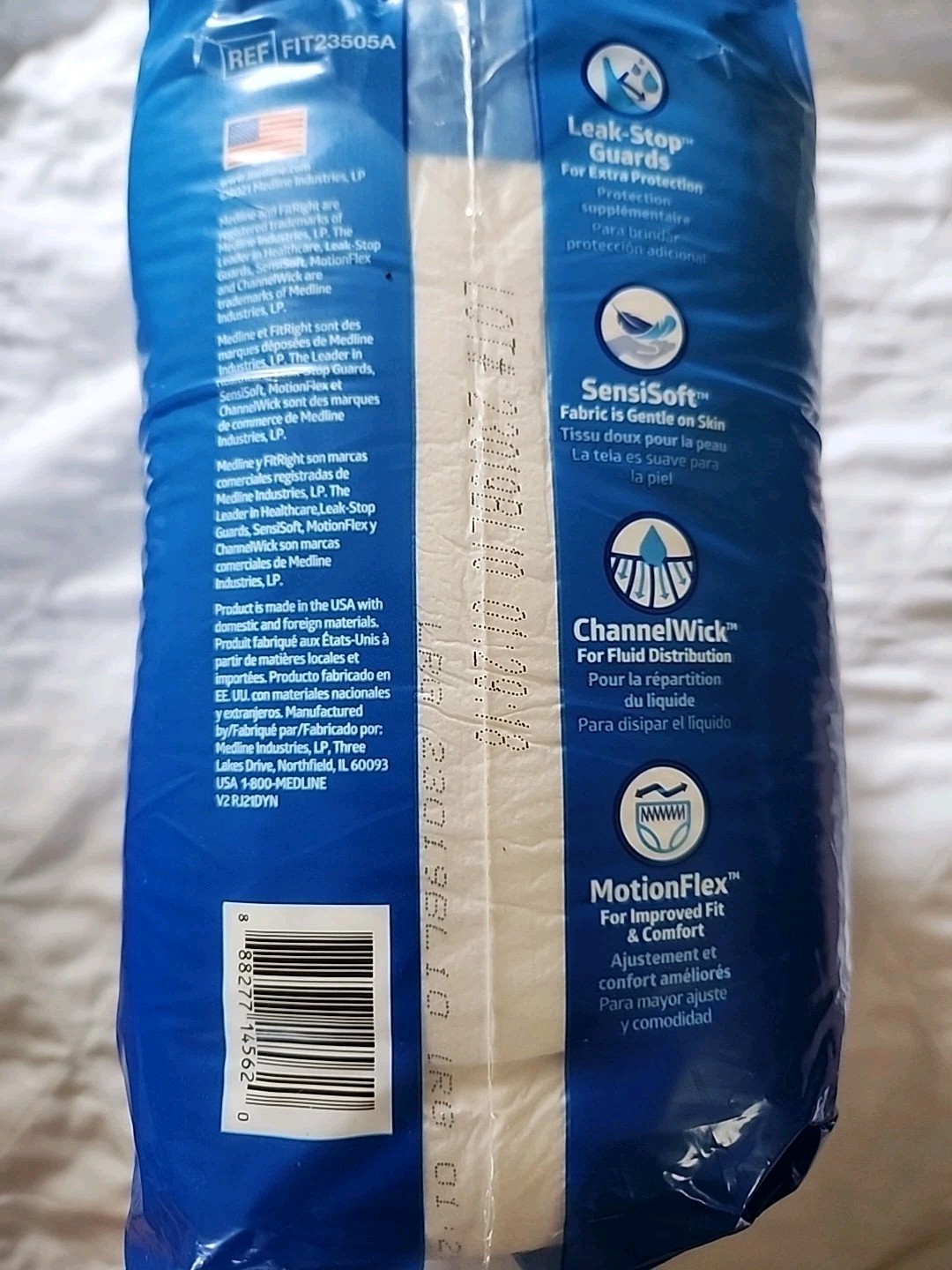 4 Count Sample Medline Fitright Underwear Ultra Unisex Large Pull Up Diapers