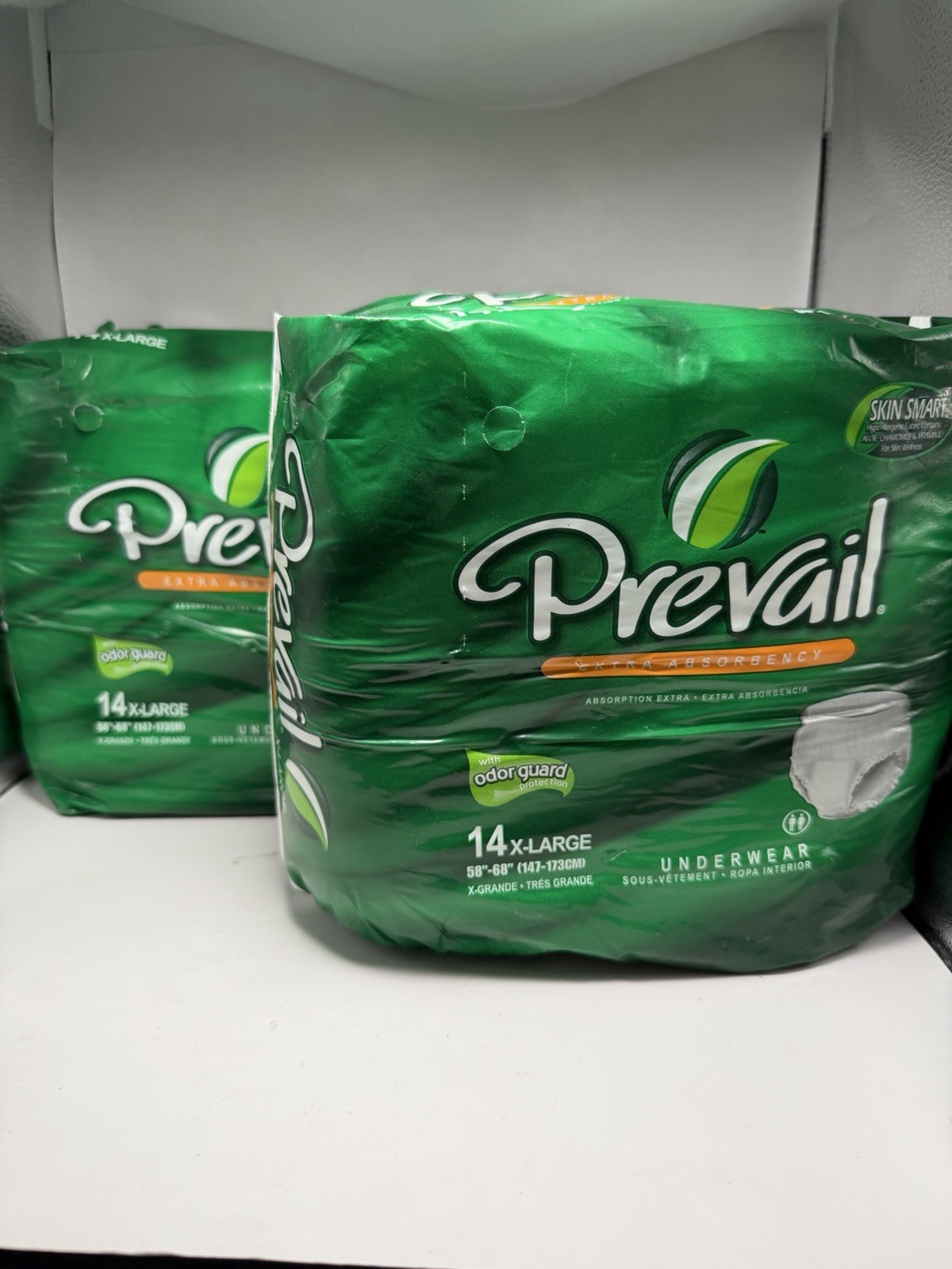 Prevail adult diapers X-Large 14 Count / 58”-68” Lot Of 2