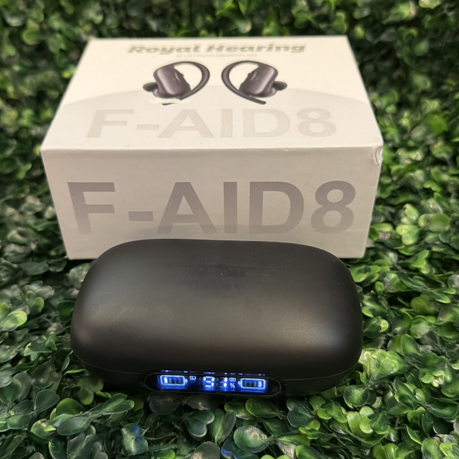 Royal Hearing F-aid 8 Bluetooth Hearing Aid With Charging Case – Black
