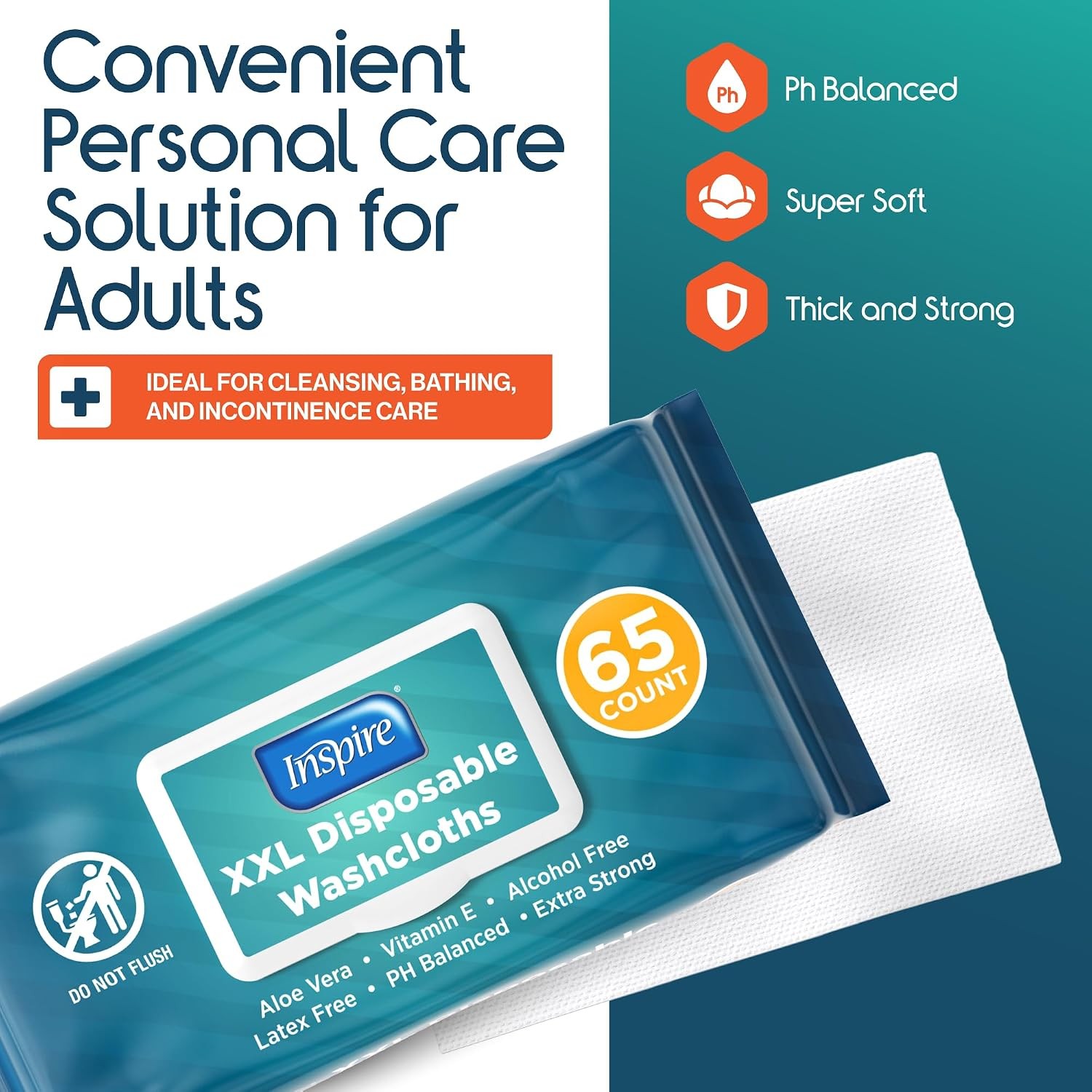Adult Wet Wipes Wash Cloths Incontinence & Cleansing Elderly 8″x13″ 780 Count)