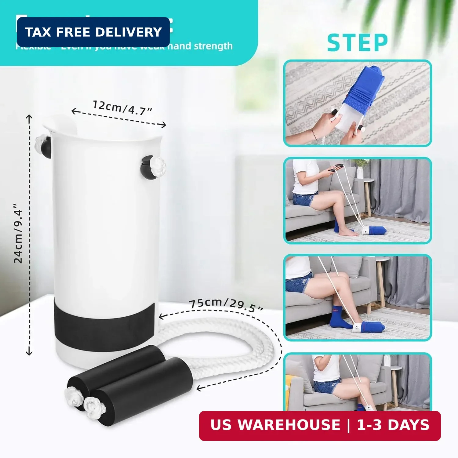 Sock Aid Device for Seniors Kit (Sock Aide and Dressing Stick) – Sock Helpers to