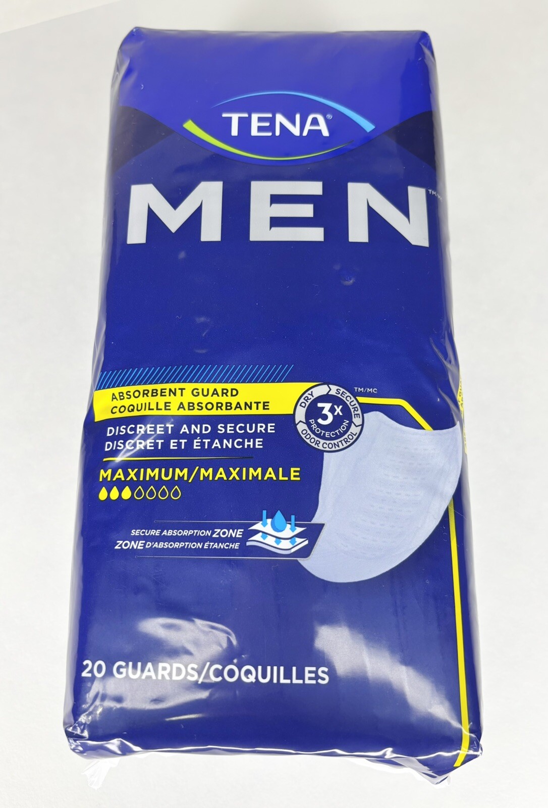 TENA Incontinence Guards for Men, Maximum Absorbency 20 ct