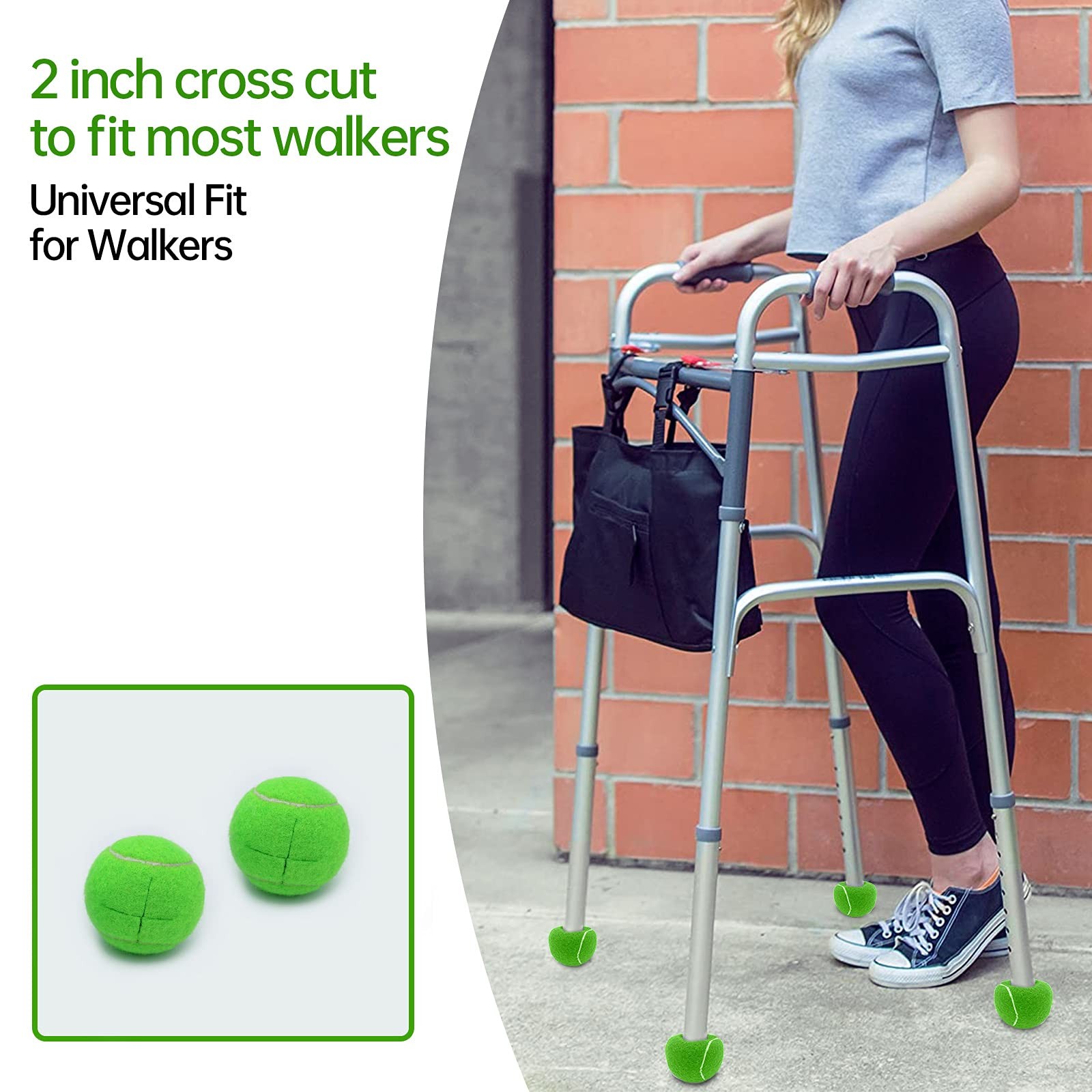 Magicorange 20 PCS Precut Walker Tennis Balls for Walker/Furniture Legs Black