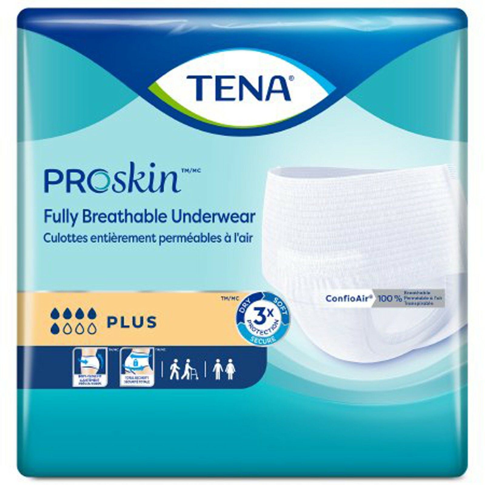 56 XLarge Tena ProSkin Plus Pull On Underwear with Tear Away Seams Moderate Absb