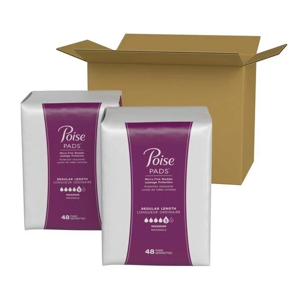 Poise Incontinence & Postpartum Pads for Bladder Leaks, 5 Drop Maximum Absorbenc