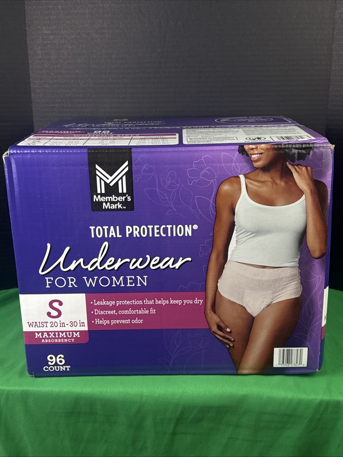 Member’s Mark Women’s Total Protection Incontinence Underwear Size S 96 Ct