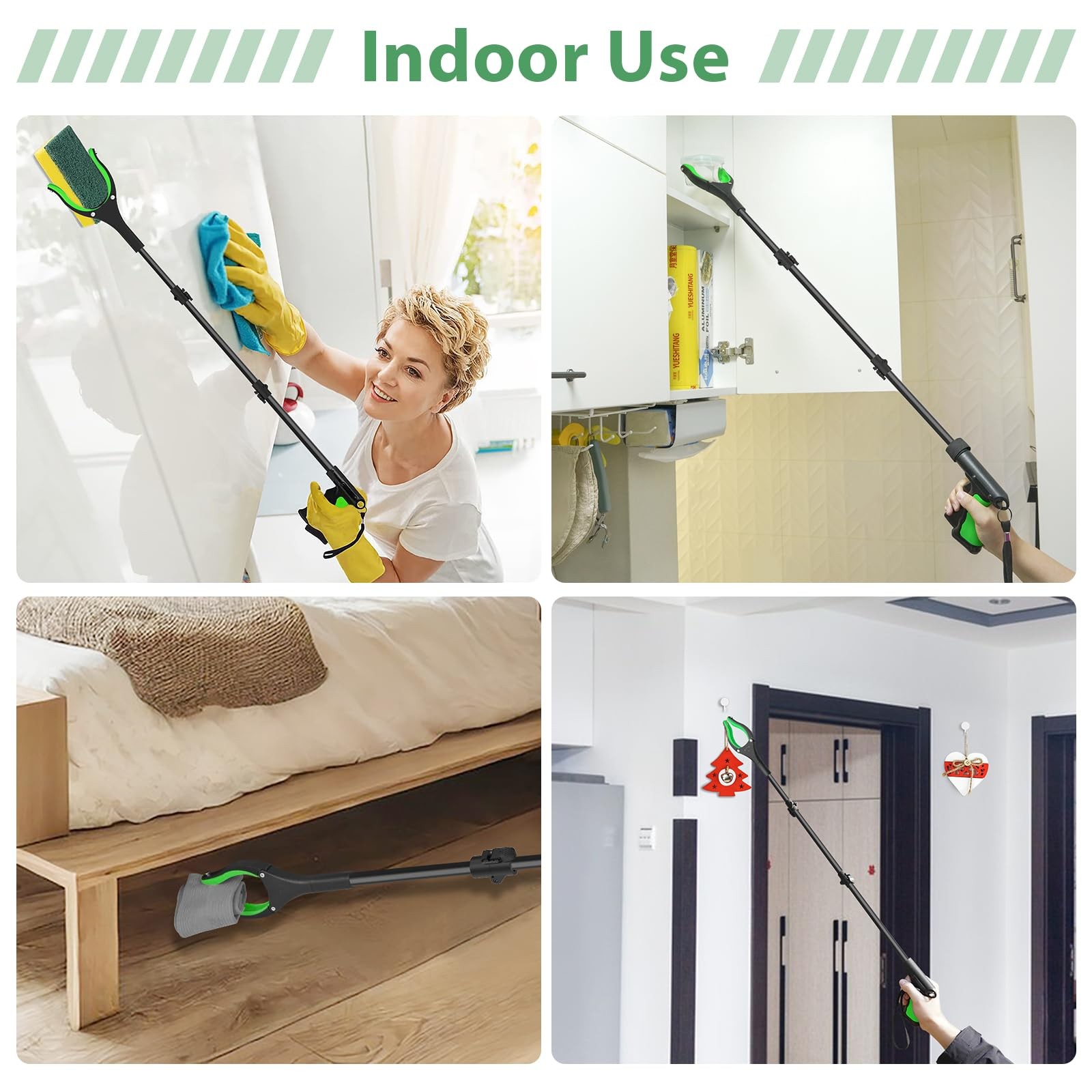 VerdiNex 52″ Extra Long Grabber Reacher Tool, Foldable 52 Inch, Green