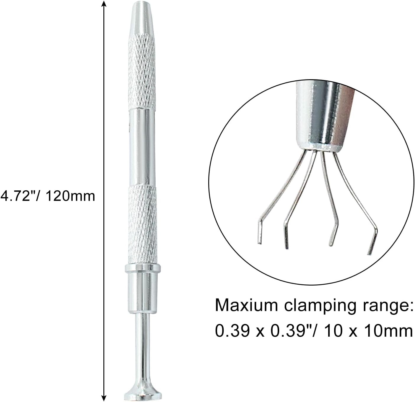 Compact 4-Prong Tool for Easy Retrieval of Small Components, Ergonomic Design