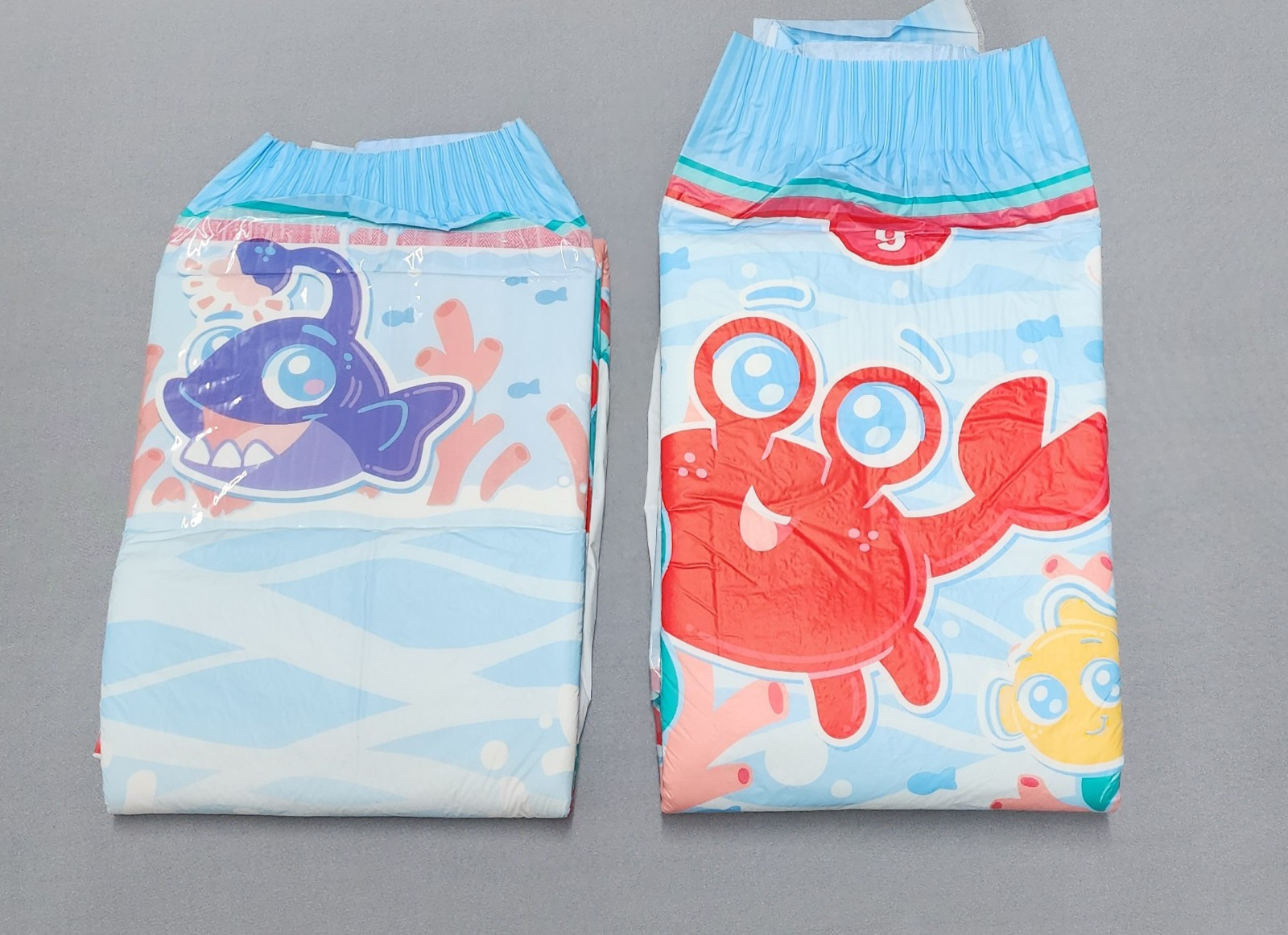 Kiddo Sea Friends Pack of 2 Adult Abdl Plastic Backed Diapers Size Large