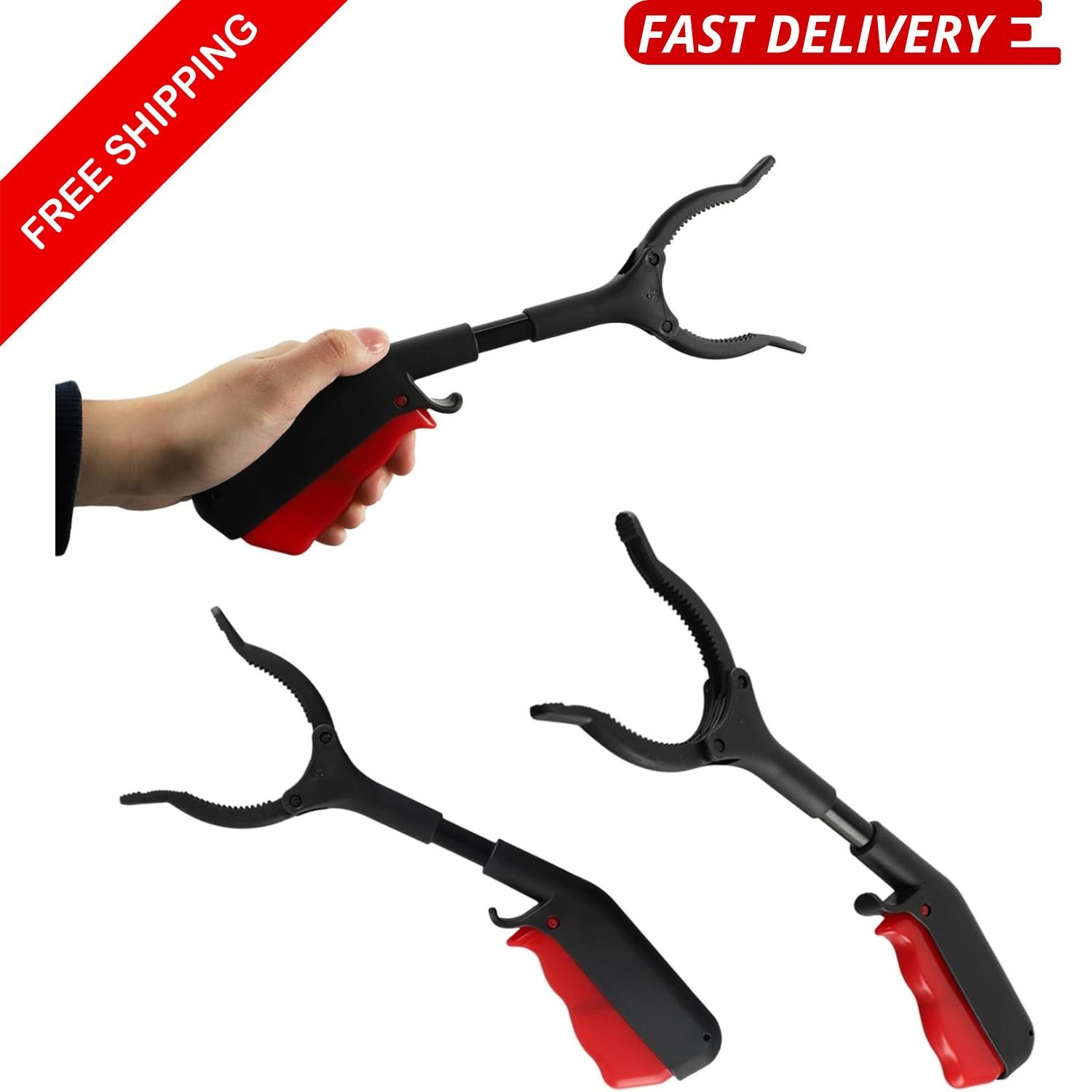 Short Grabber Reacher Tool 2 Pcs,Small Grabber Reacher Tools Non-Slip Ergonomic