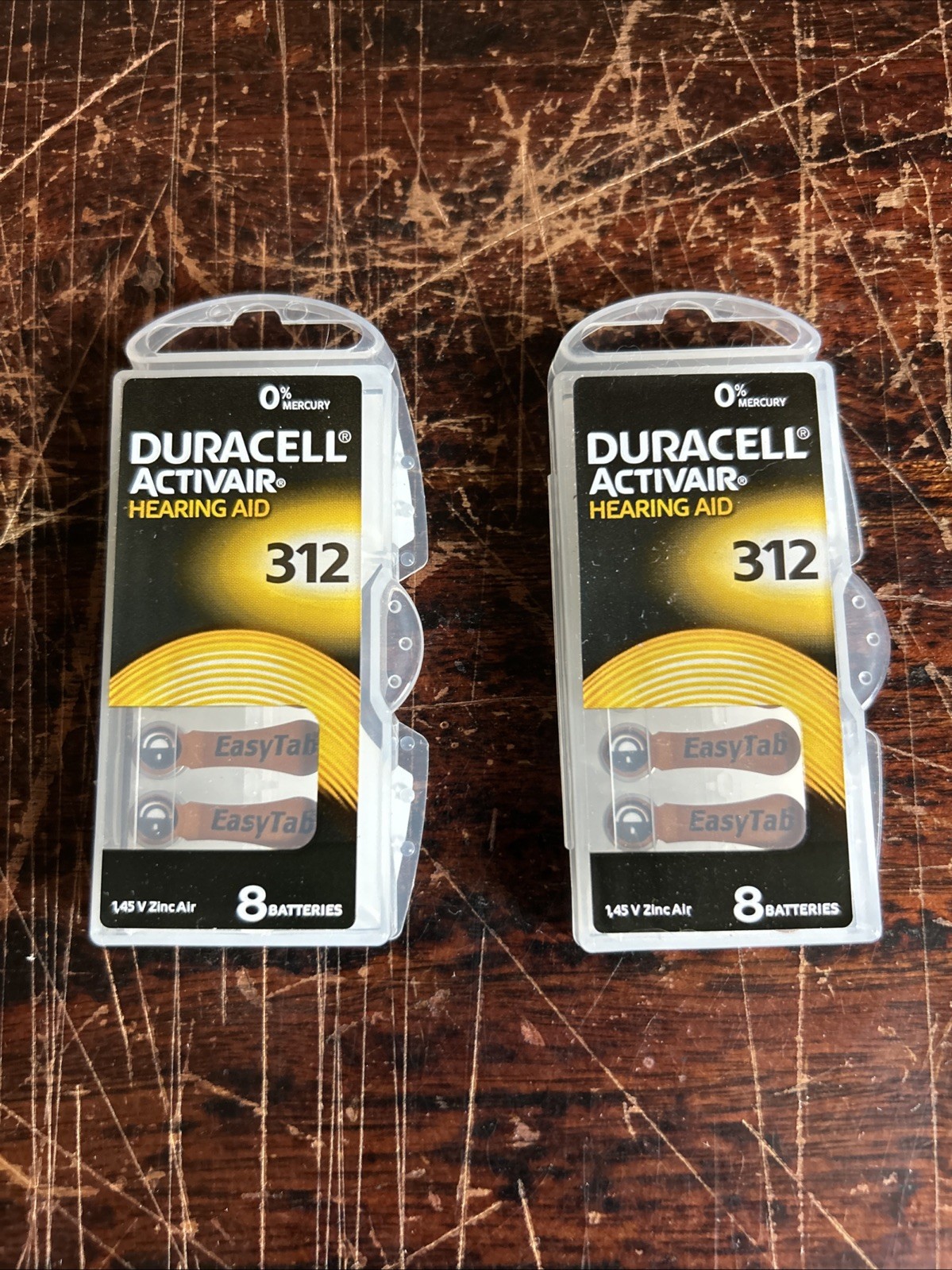 Duracell Activair Hearing Aid Batteries. Size 312 – 6/pk New 2 Packs