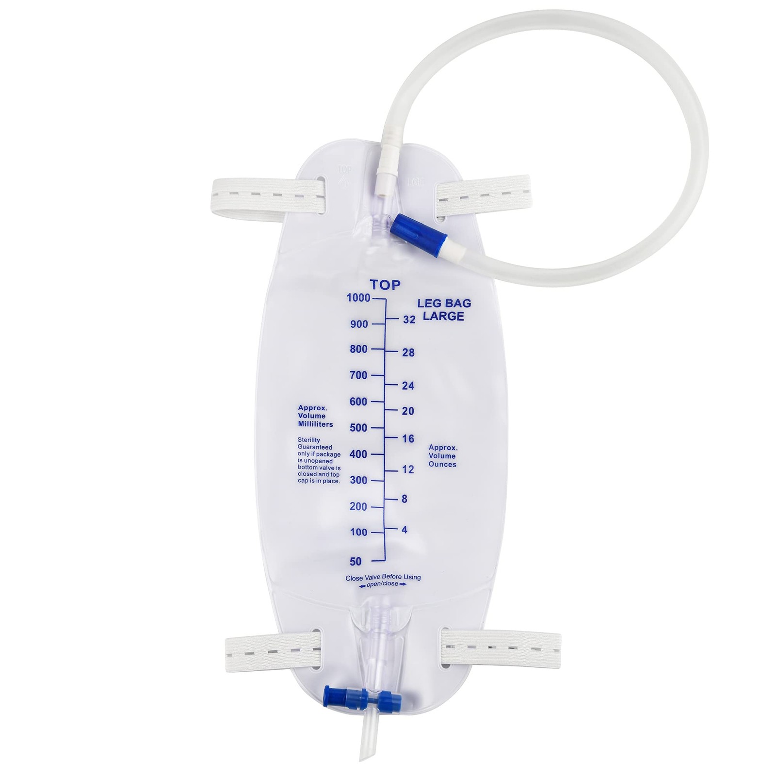 3 Pack Easy-Tap Catheter Leg Bag Urinary Drainage Bag, 1000ml, Anti-Reflux ..