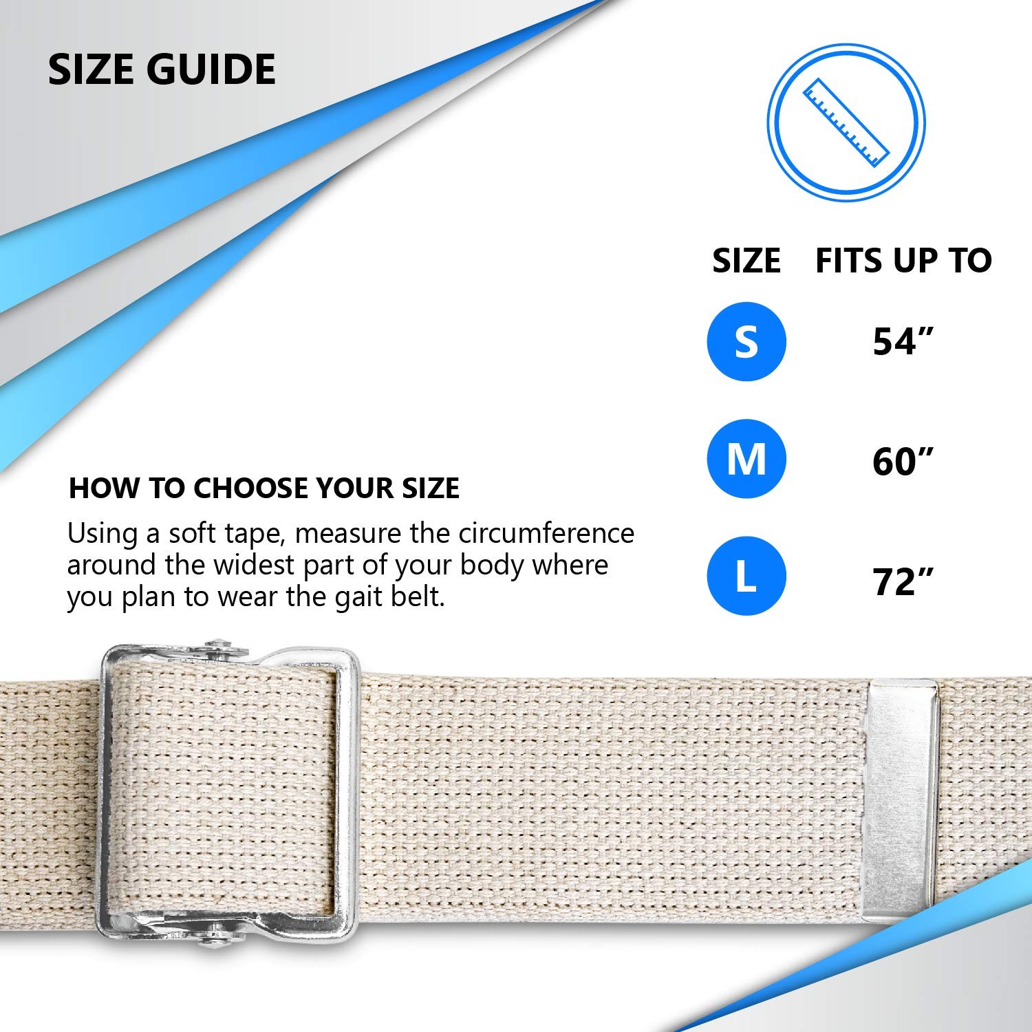 Metal Buckle Gait Belt – Adjustable Machine Washable Strong and Durable Mater…